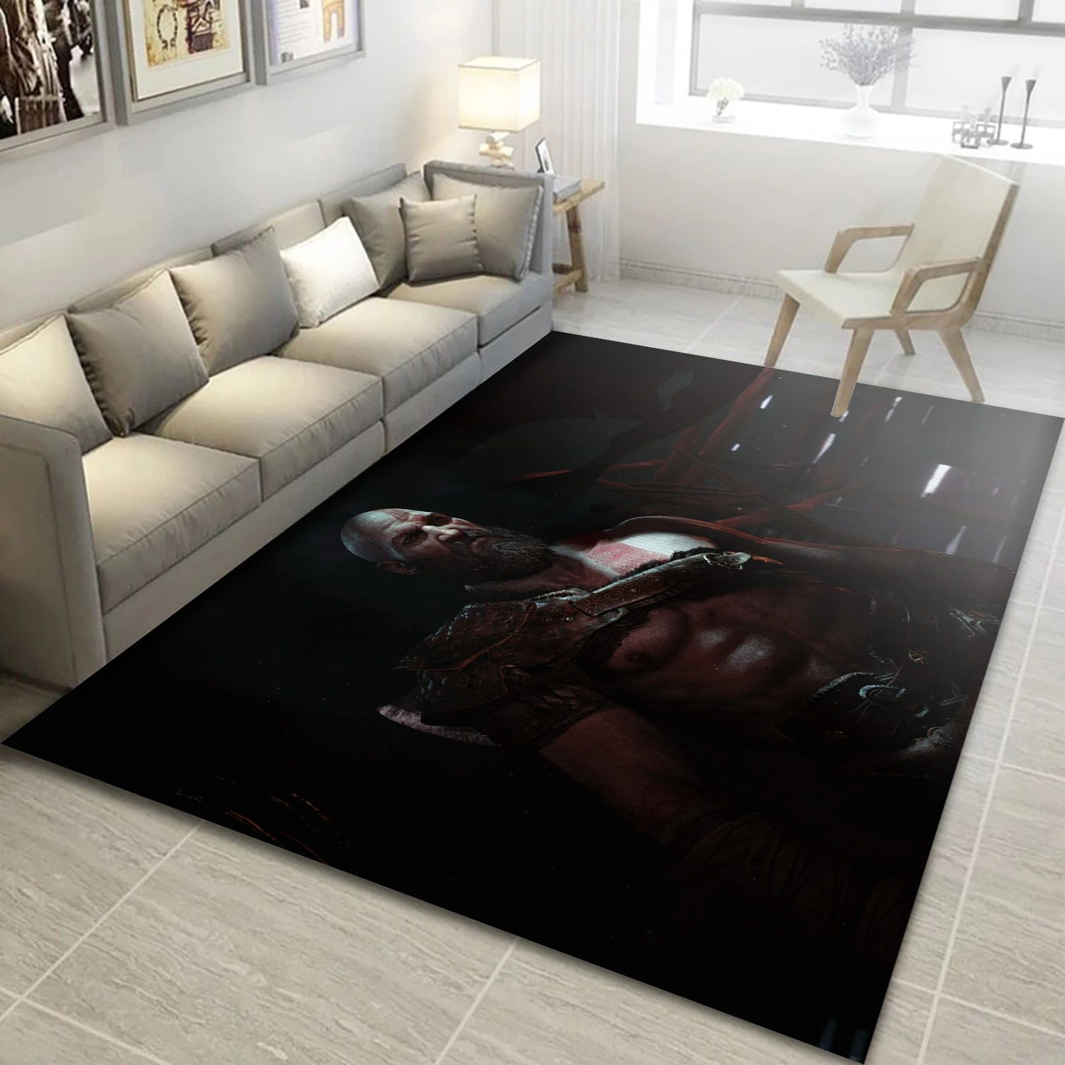 God Of War 2018 Video Game Area Rug Area, Area Rug - Family Gift US Decor - Indoor Outdoor Rugs