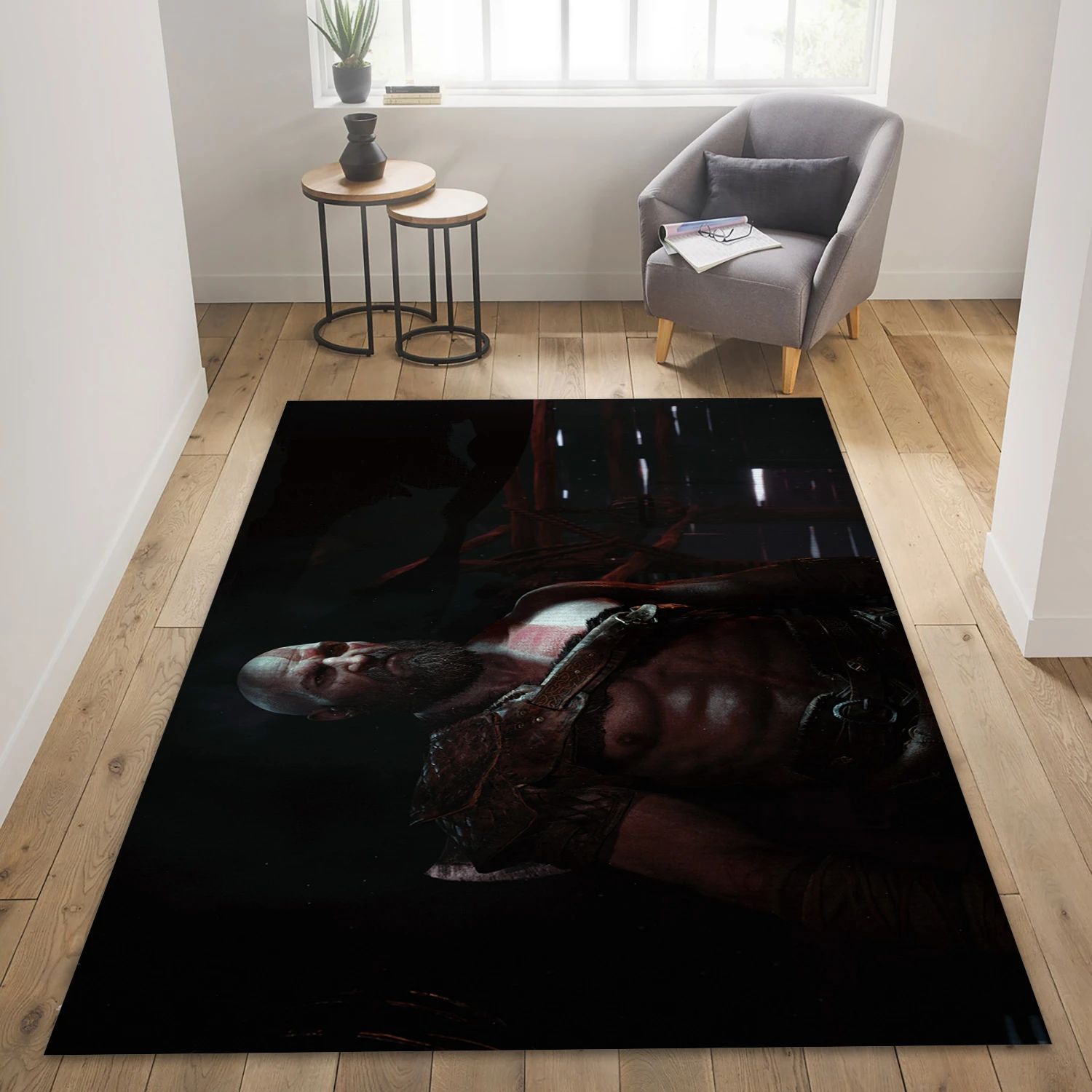 God Of War 2018 Video Game Area Rug Area, Area Rug - Family Gift US Decor - Indoor Outdoor Rugs