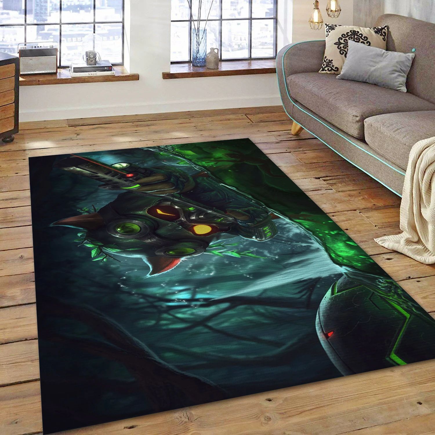 Omega Squad Teemo Video Game Reangle Rug, Living Room Rug - Family Gift US Decor - Indoor Outdoor Rugs