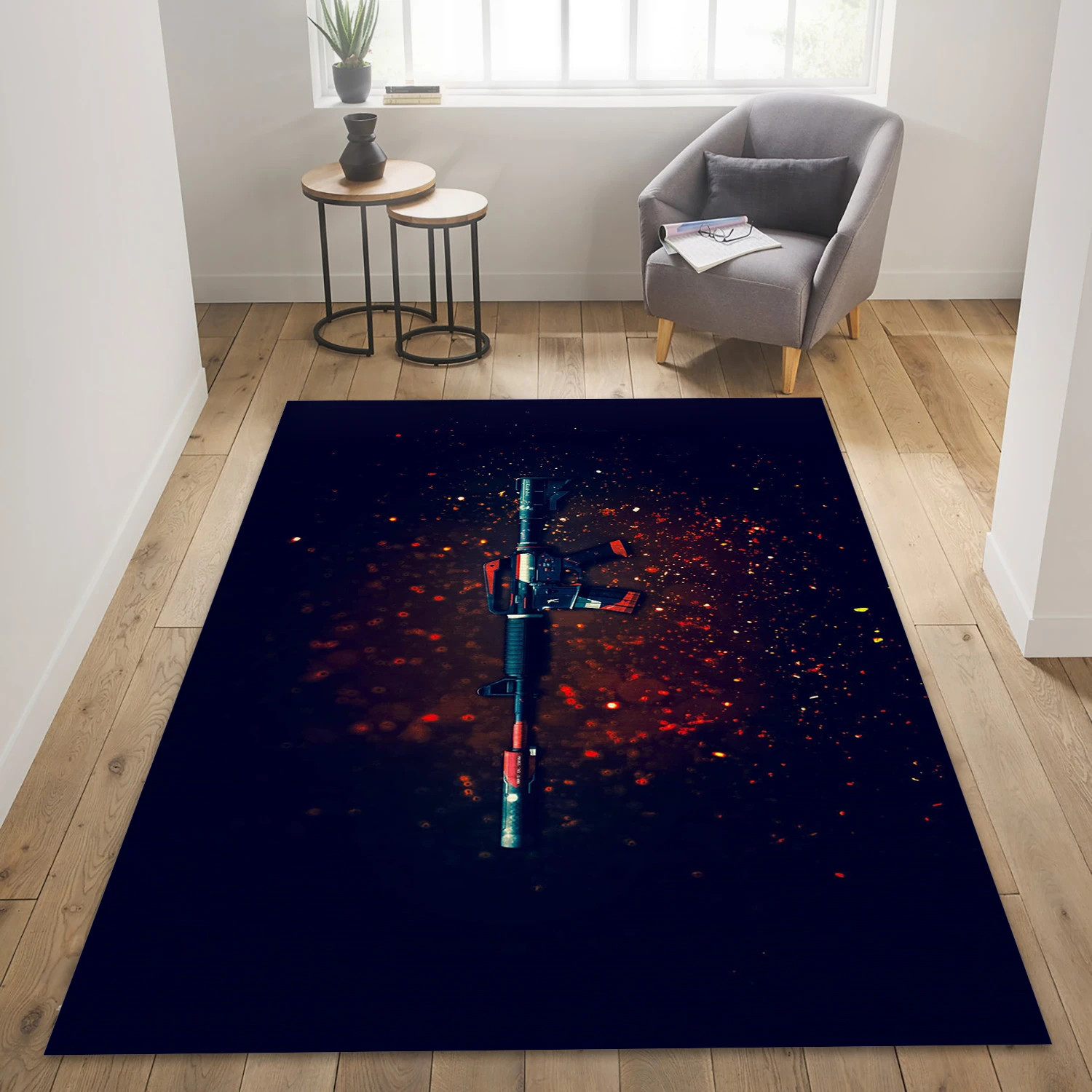 M4a1 S Cyrex Video Game Reangle Rug, Bedroom Rug - US Decor - Indoor Outdoor Rugs