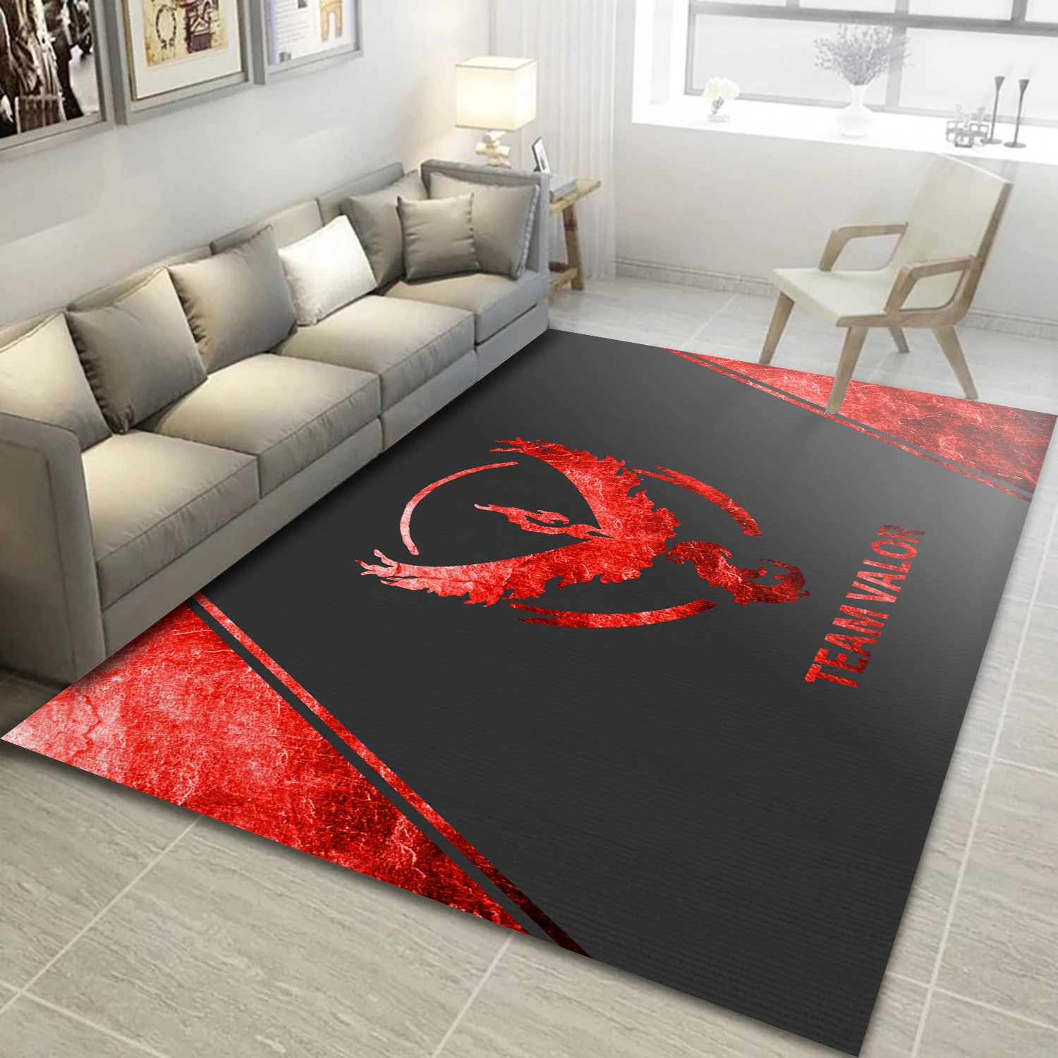 Team Valor Texture Words Video Game Reangle Rug, Area Rug - Family Gift US Decor - Indoor Outdoor Rugs