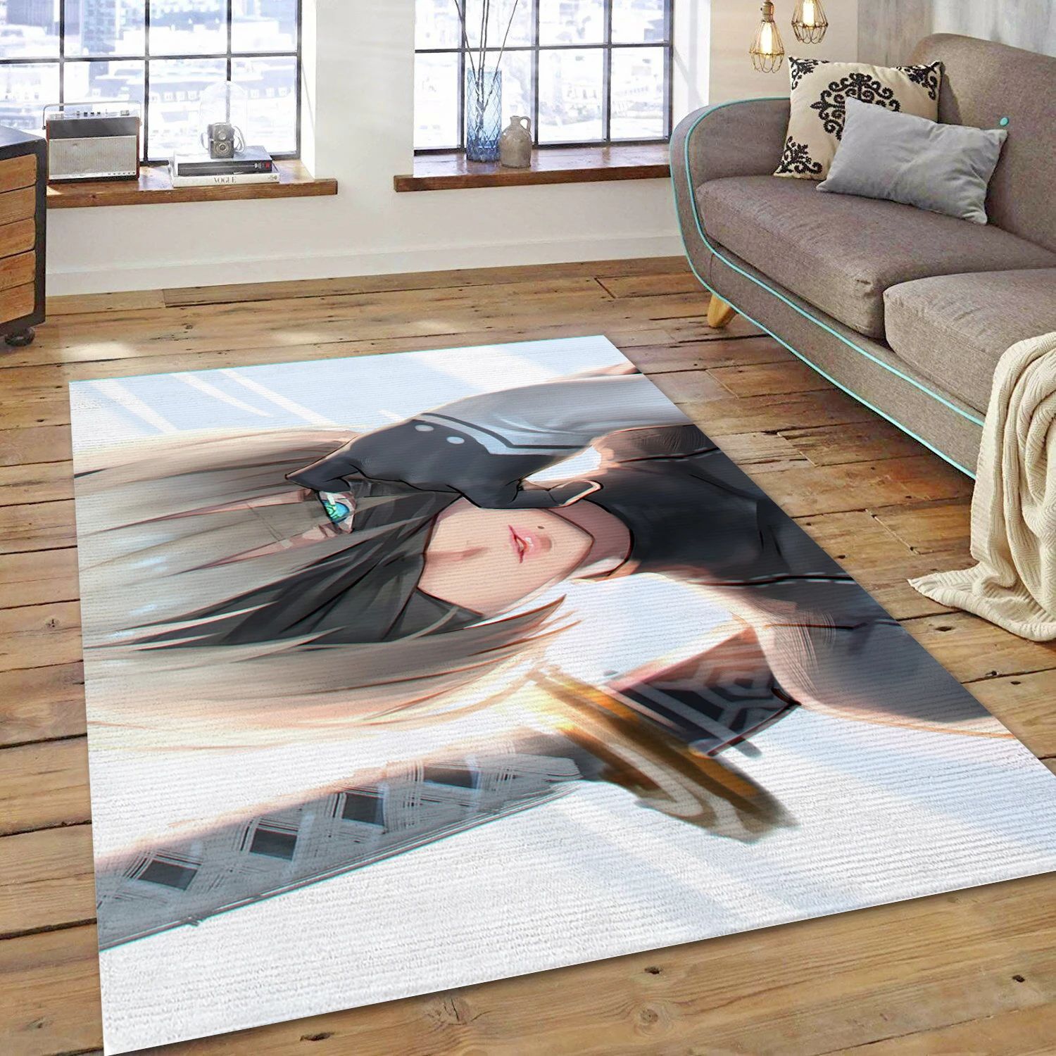 Yorha No 2 Type B Katana Video Game Reangle Rug, Area Rug - Family Gift US Decor - Indoor Outdoor Rugs