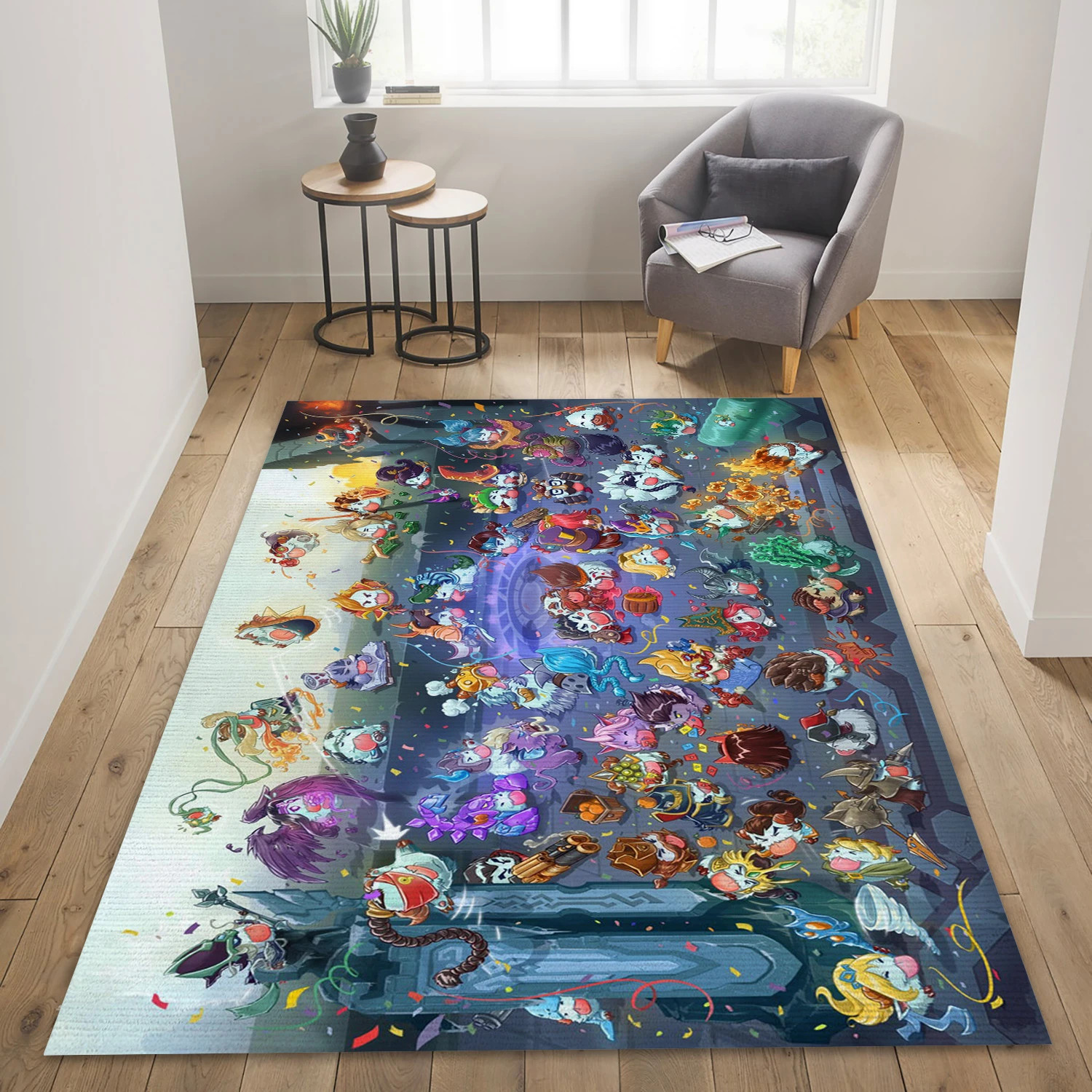 League Of Poro Video Game Reangle Rug, Bedroom Rug - Christmas Gift Decor - Indoor Outdoor Rugs