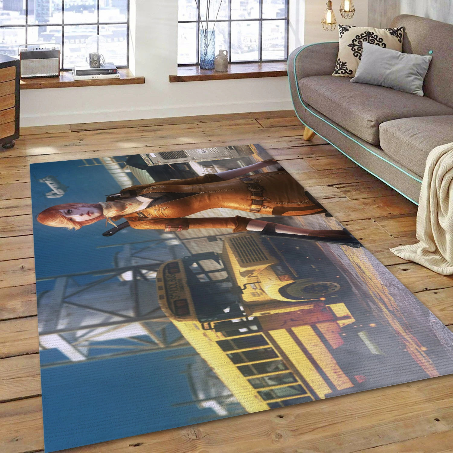 Crossfire Video Game Area Rug Area, Bedroom Rug - Family Gift US Decor - Indoor Outdoor Rugs