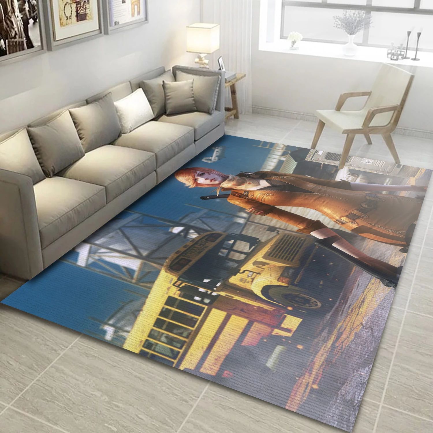 Crossfire Video Game Area Rug Area, Bedroom Rug - Family Gift US Decor - Indoor Outdoor Rugs