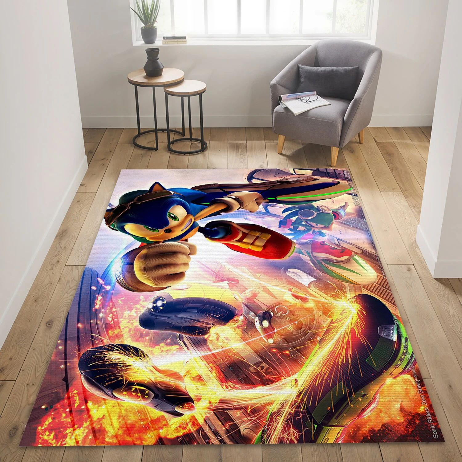 Sonic The Hedgehog Video Game Area Rug For Christmas, Living Room Rug - Family Gift US Decor - Indoor Outdoor Rugs