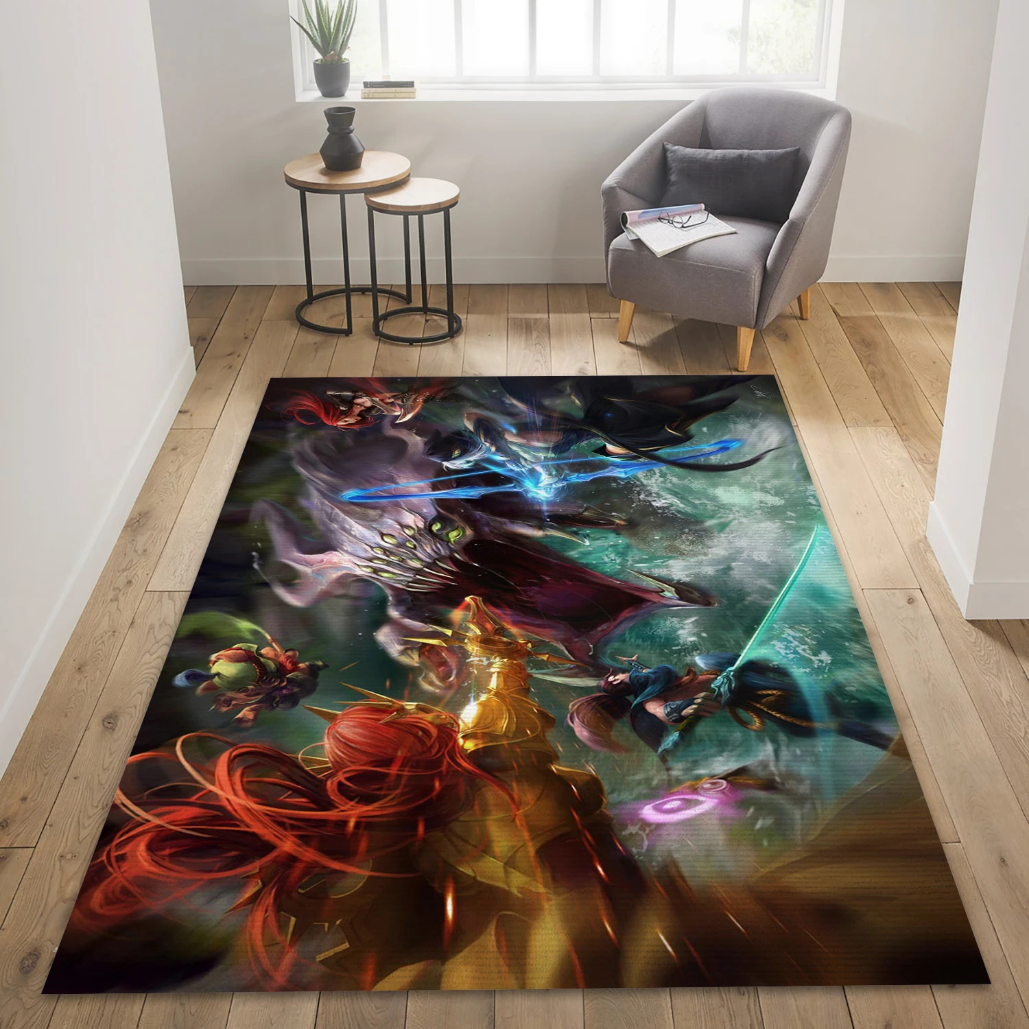 Ashe Yasuo League Of Legends Video Game Area Rug Area, Living Room Rug - Family Gift US Decor - Indoor Outdoor Rugs