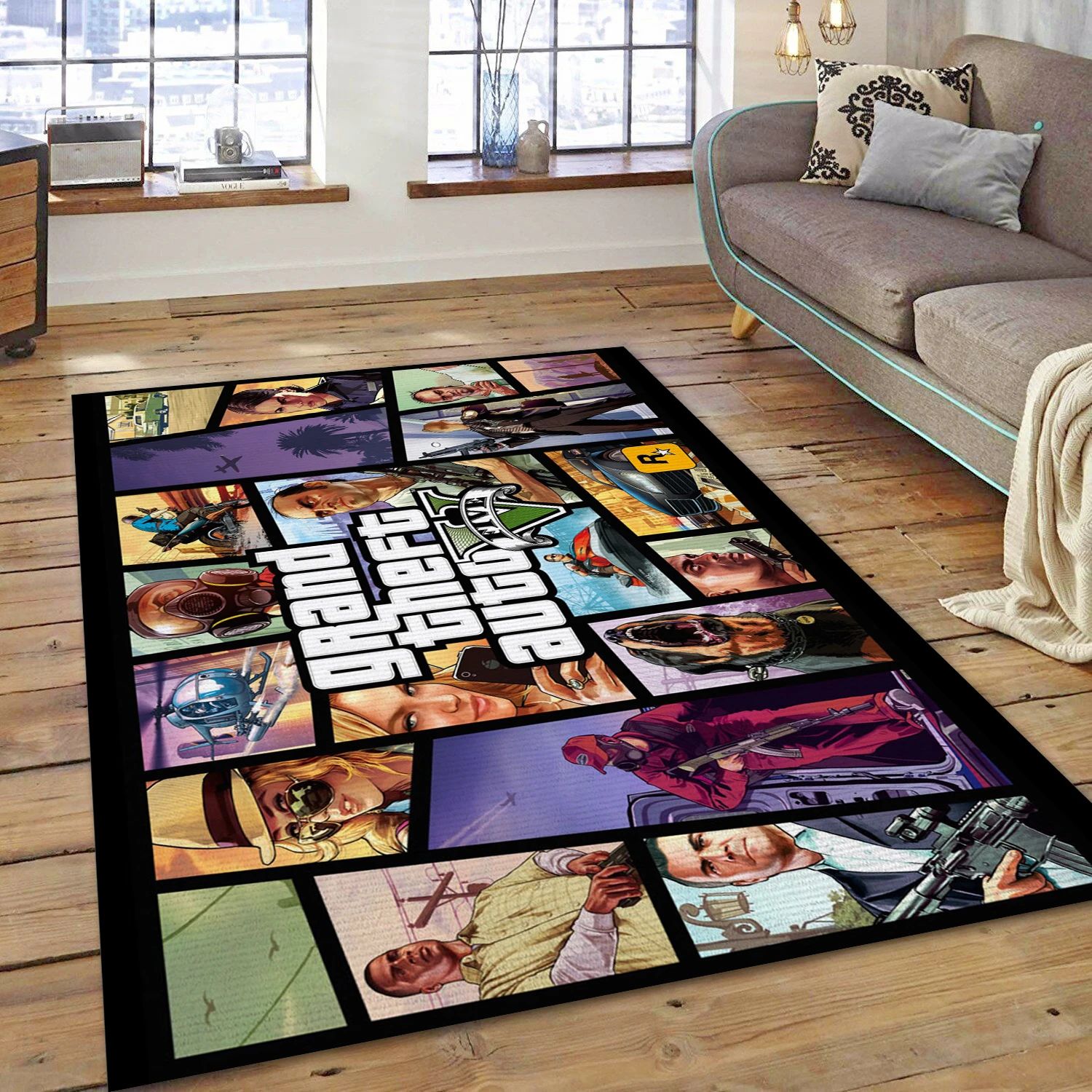 Grand Theft Auto V Gaming Area Rug, Area Rug - Home Decor Floor Decor - Indoor Outdoor Rugs