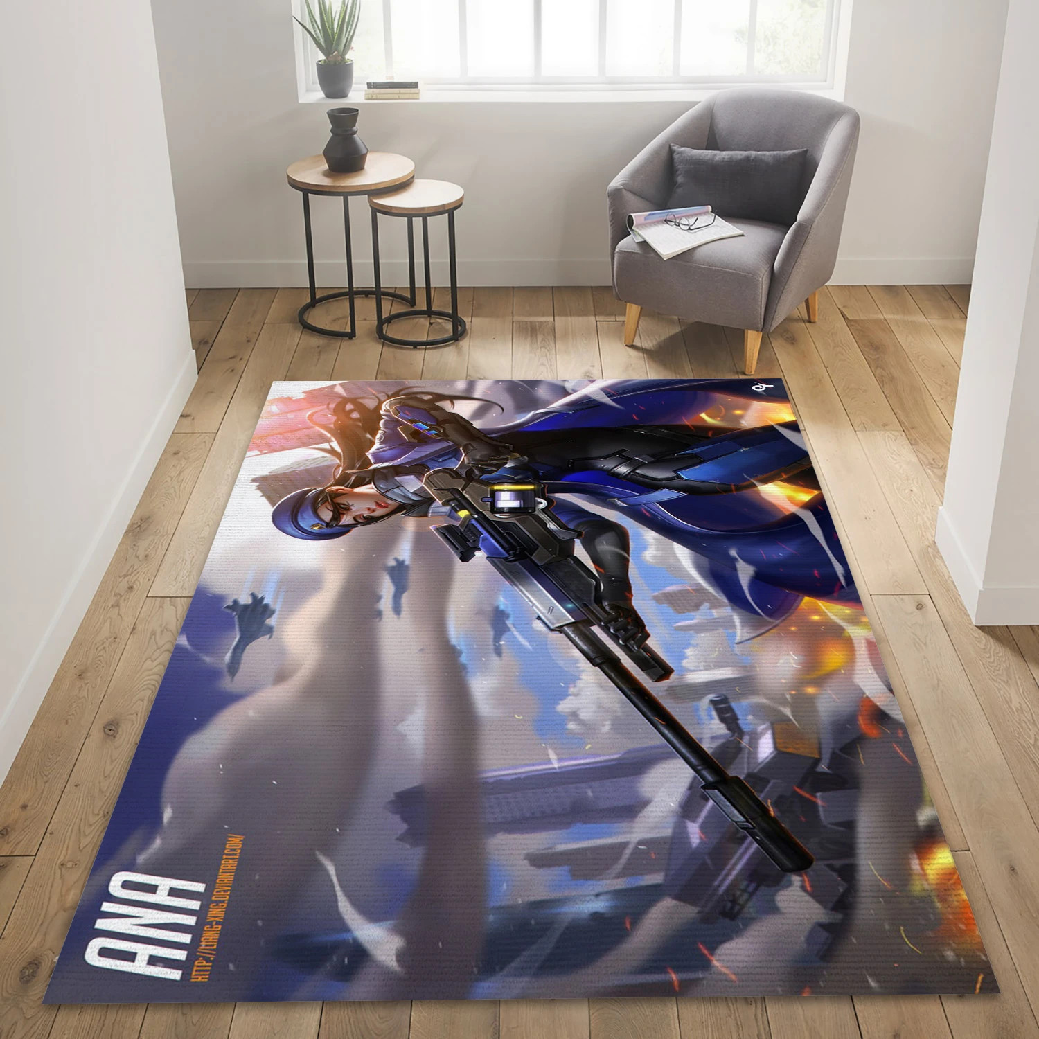 Ana Video Game Area Rug Area, Living Room Rug - Christmas Gift Decor - Indoor Outdoor Rugs