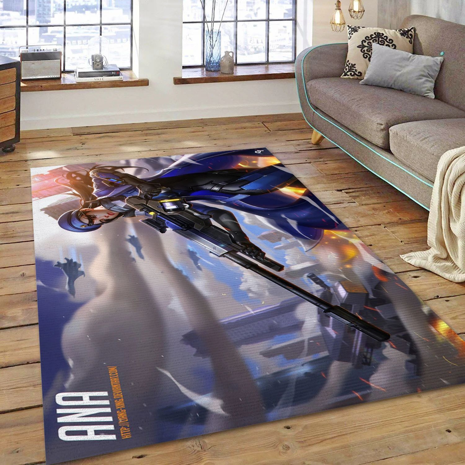 Ana Video Game Area Rug Area, Living Room Rug - Christmas Gift Decor - Indoor Outdoor Rugs