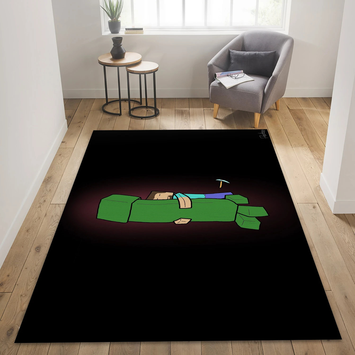 Minecraft Video Game Area Rug For Christmas, Bedroom Rug - Home Decor Floor Decor - Indoor Outdoor Rugs