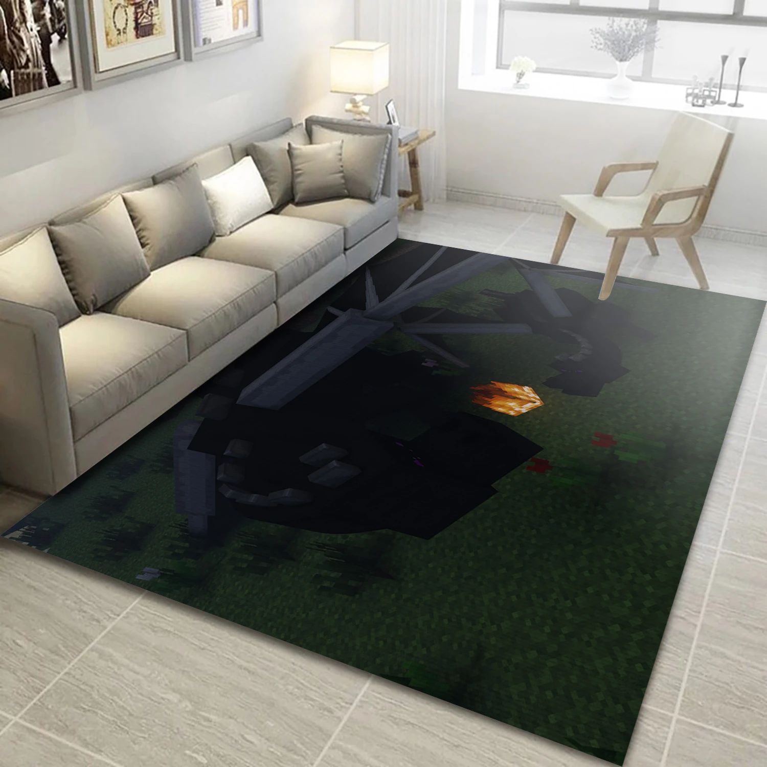 Ender Dragons Game Area Rug Carpet, Living Room Rug - Home Decor Floor Decor - Indoor Outdoor Rugs