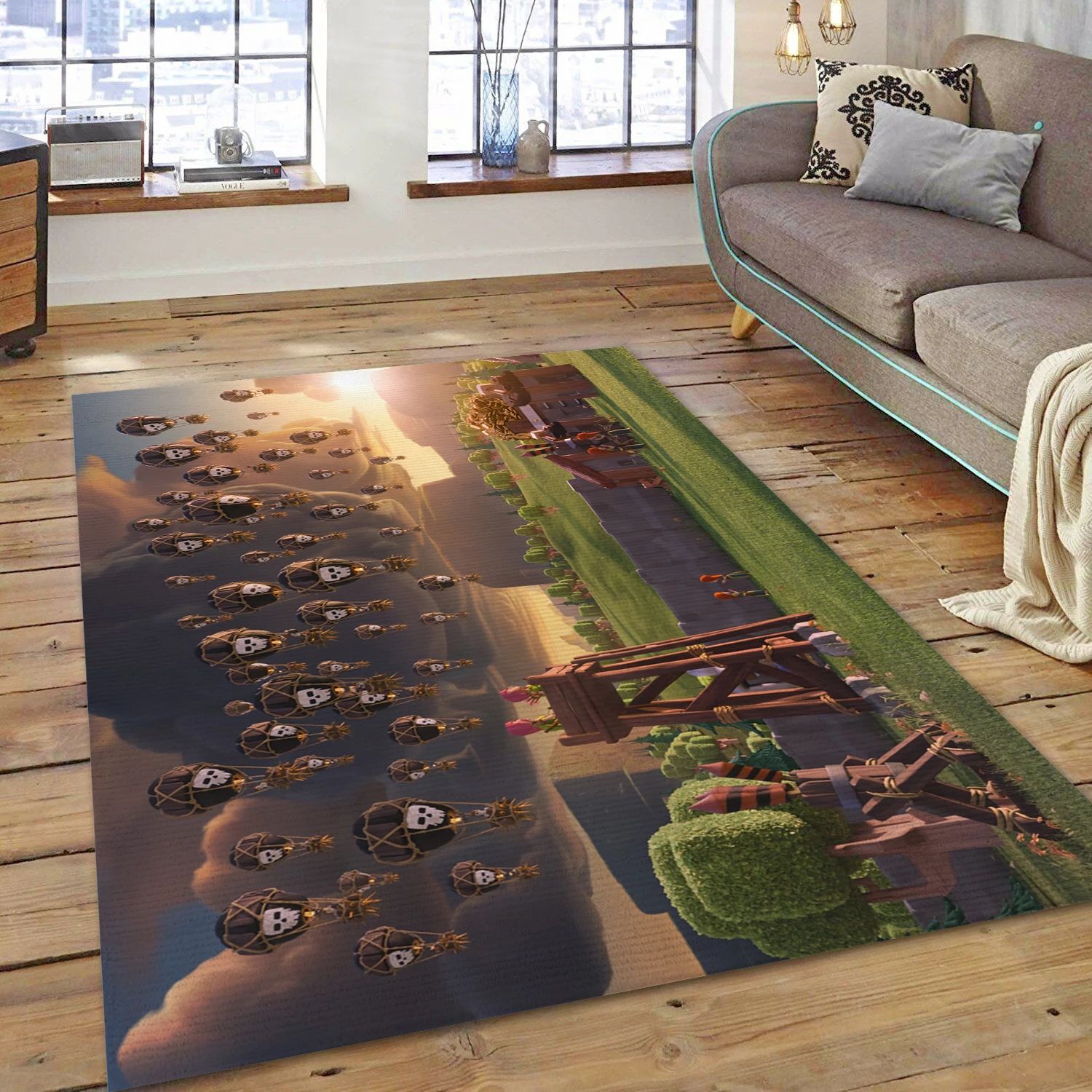 Clash Of Clans Video Game Reangle Rug, Area Rug - Christmas Gift Decor - Indoor Outdoor Rugs