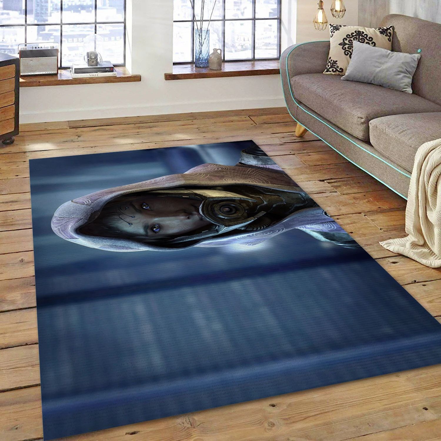 Mass Effect 446 Video Game Reangle Rug, Area Rug - Home Decor Floor Decor - Indoor Outdoor Rugs