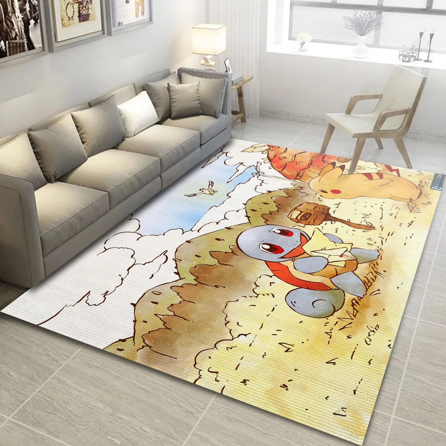 Pokemon A New Letter Video Game Area Rug Area, Bedroom Rug - US Decor - Indoor Outdoor Rugs