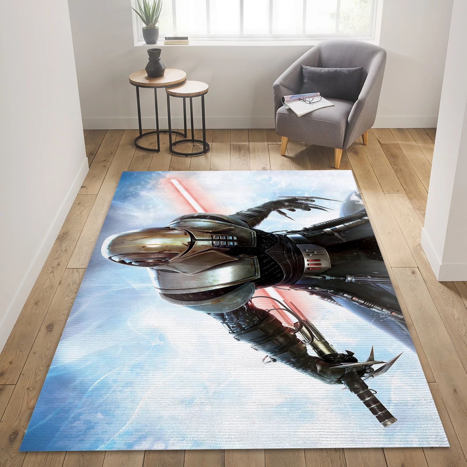 Lightsaber Warrior Video Game Reangle Rug, Area Rug - US Decor - Indoor Outdoor Rugs