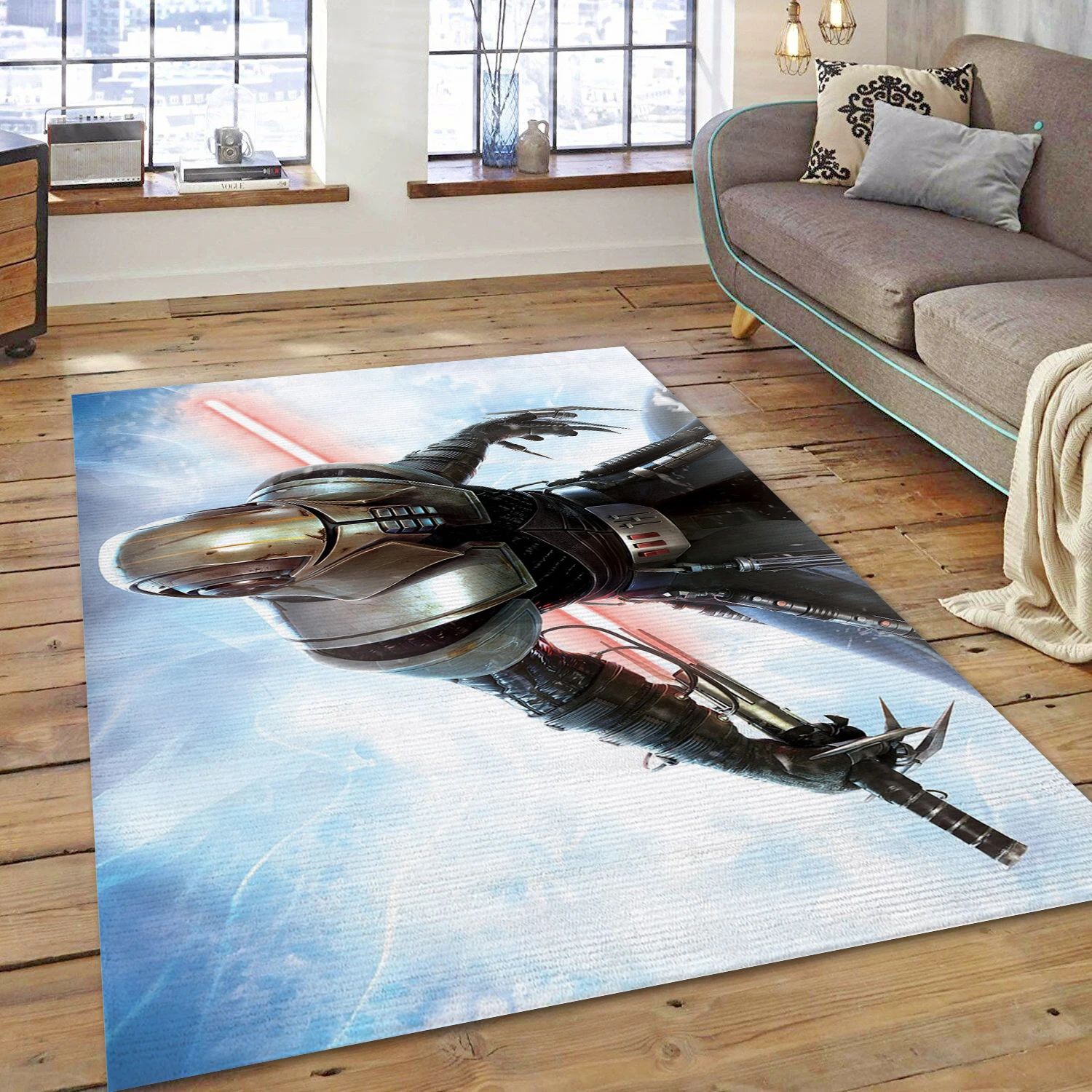 Lightsaber Warrior Video Game Reangle Rug, Area Rug - US Decor - Indoor Outdoor Rugs