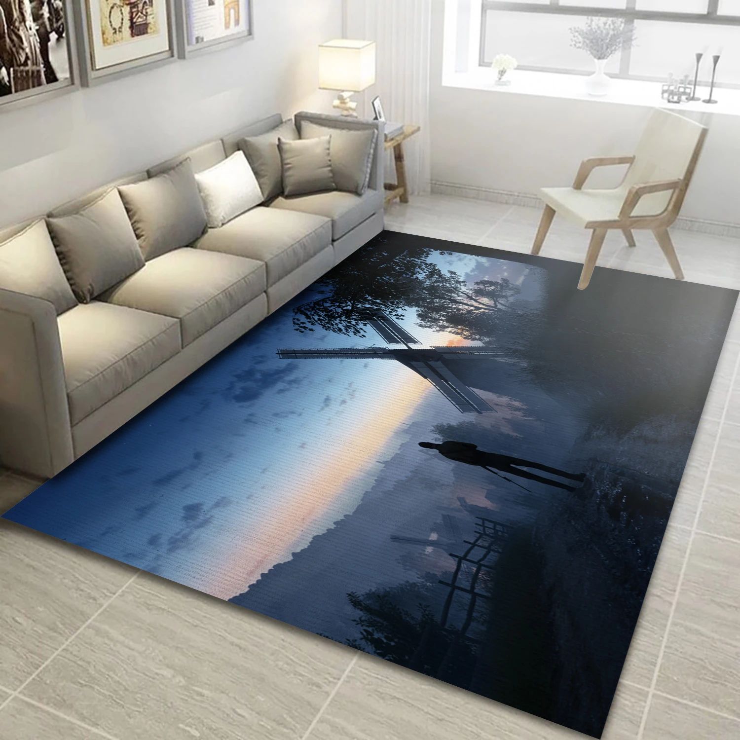 Battlefield 1 Video Game Reangle Rug, Bedroom Rug - Family Gift US Decor - Indoor Outdoor Rugs