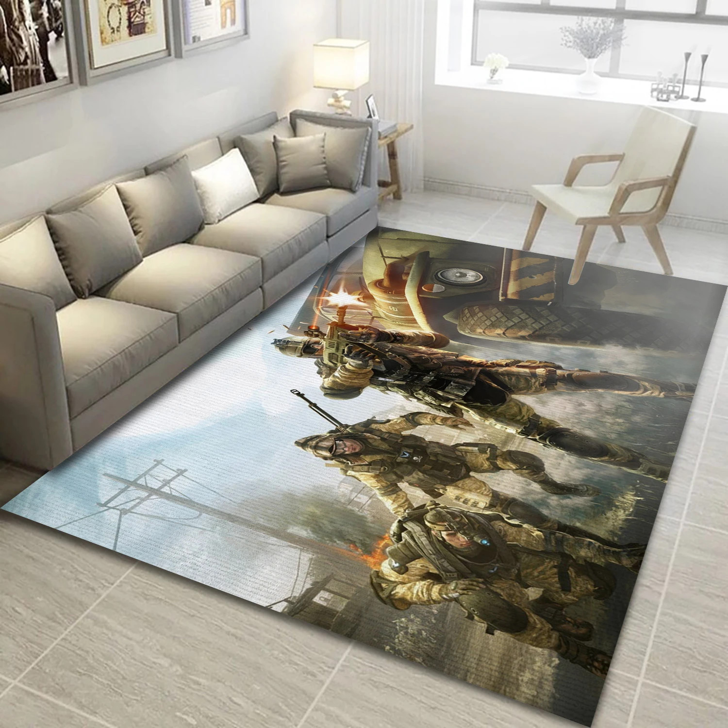 Warface Gaming Area Rug, Area Rug - Home Decor Floor Decor - Indoor Outdoor Rugs