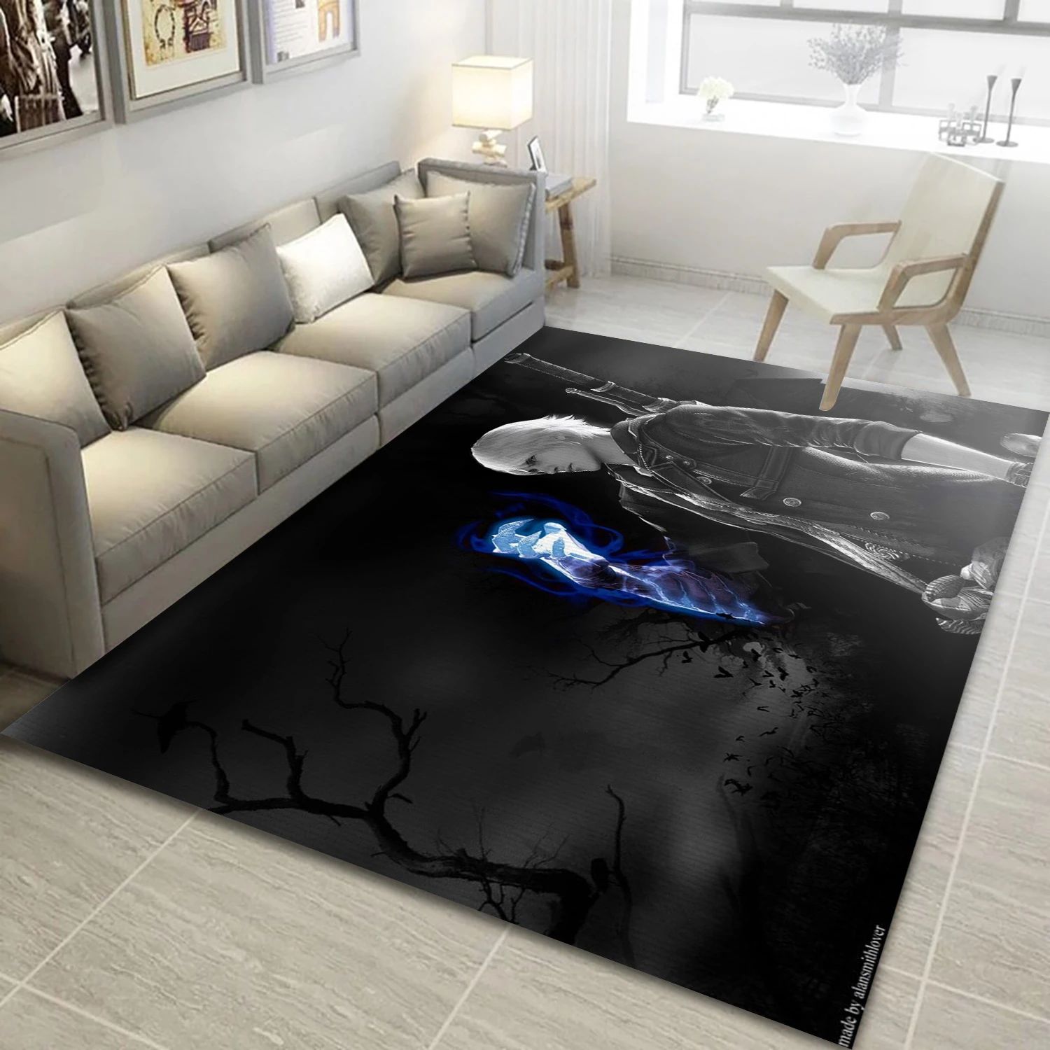 Devil May Cry 4 Gaming Area Rug, Living Room Rug - US Decor - Indoor Outdoor Rugs