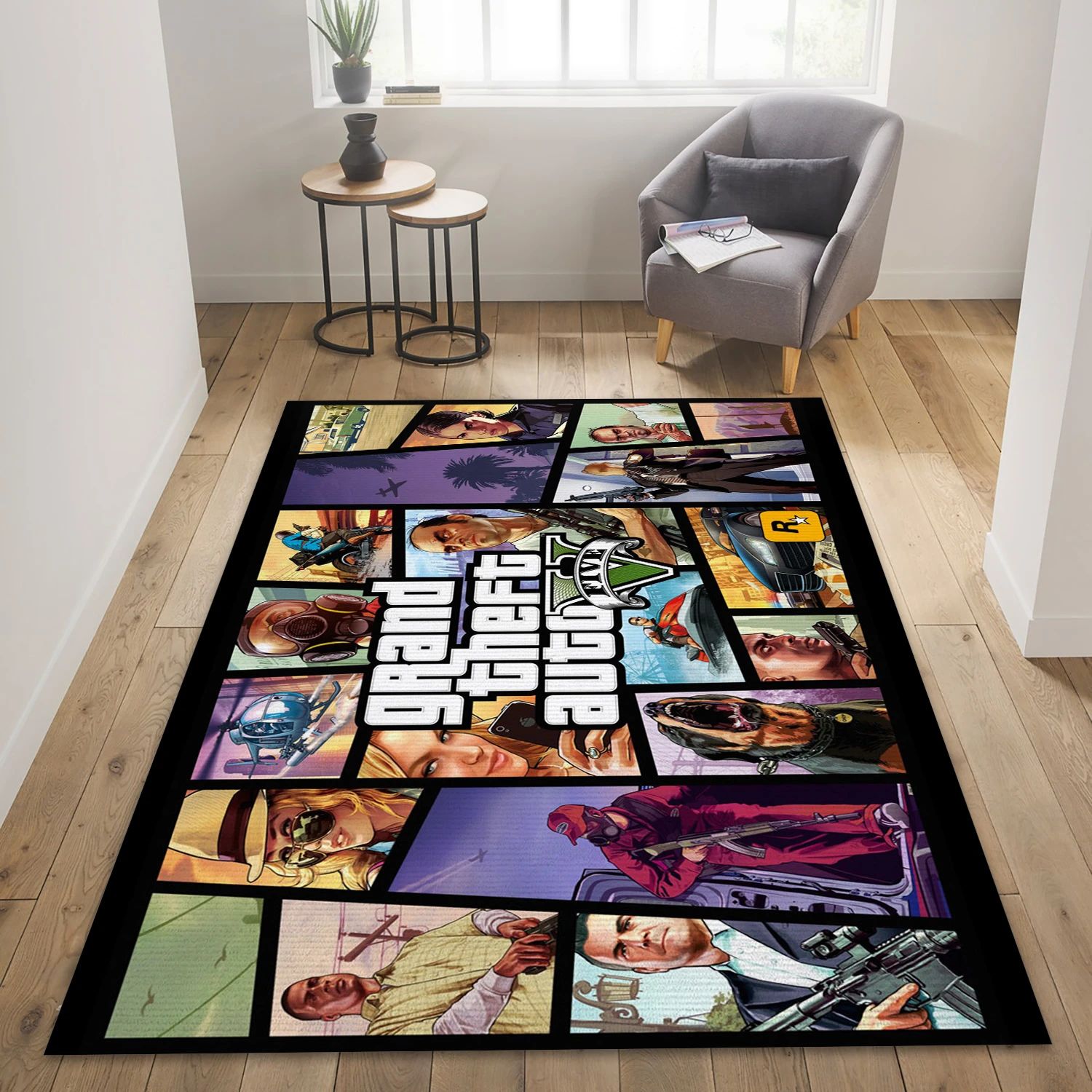 Grand Theft Auto V Gaming Area Rug, Area Rug - Home Decor Floor Decor - Indoor Outdoor Rugs