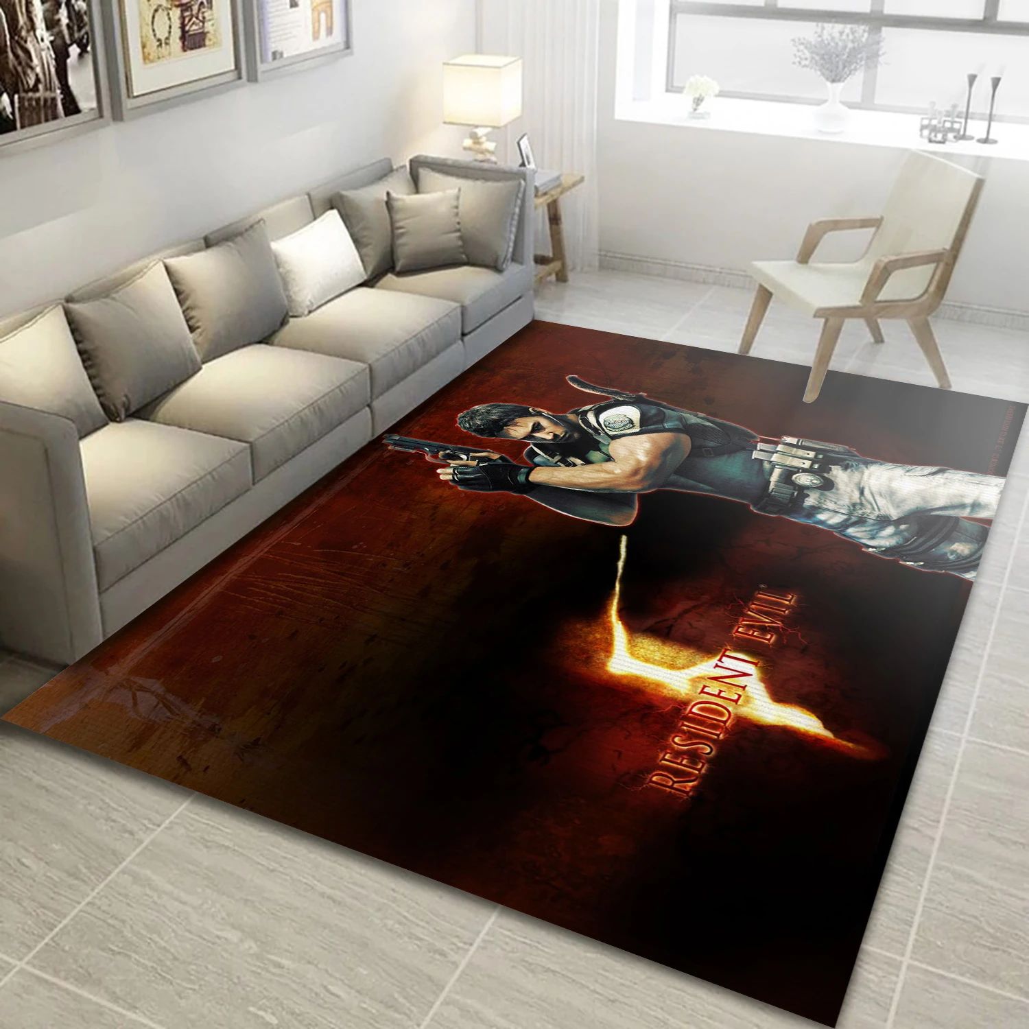 Resident Evil 5 Gaming Area Rug, Bedroom Rug - Family Gift US Decor - Indoor Outdoor Rugs