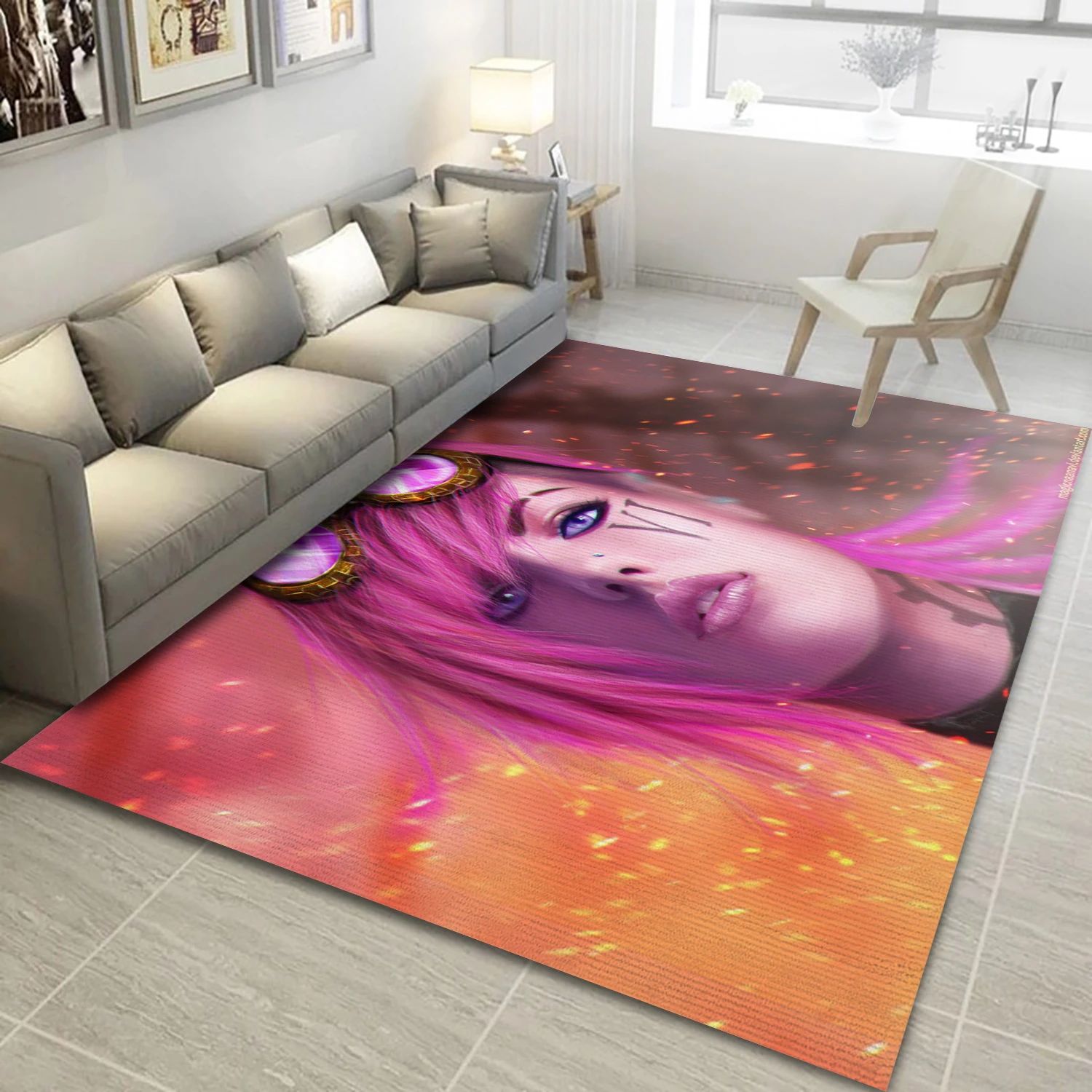 Vi League Of Legends Gaming Area Rug, Living Room Rug - US Decor - Indoor Outdoor Rugs