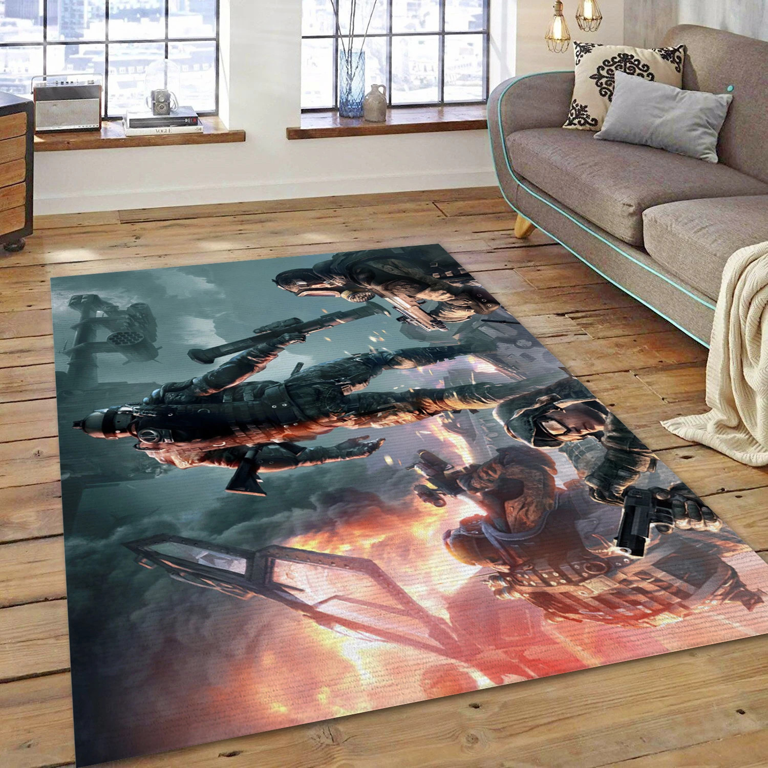 Warface Video Game Reangle Rug, Living Room Rug - Home Decor Floor Decor - Indoor Outdoor Rugs