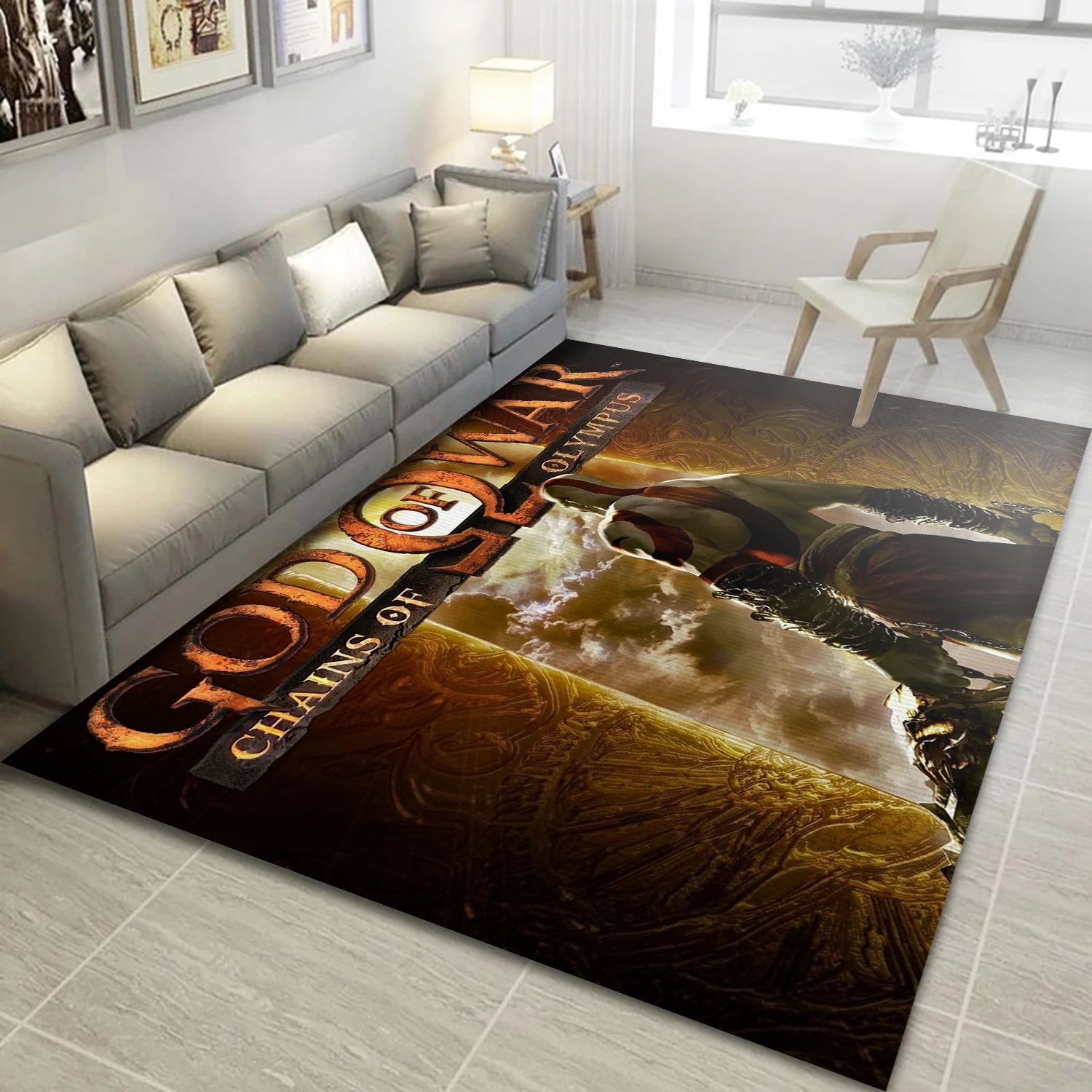 God Of War Gaming Area Rug, Bedroom Rug - Christmas Gift Decor - Indoor Outdoor Rugs