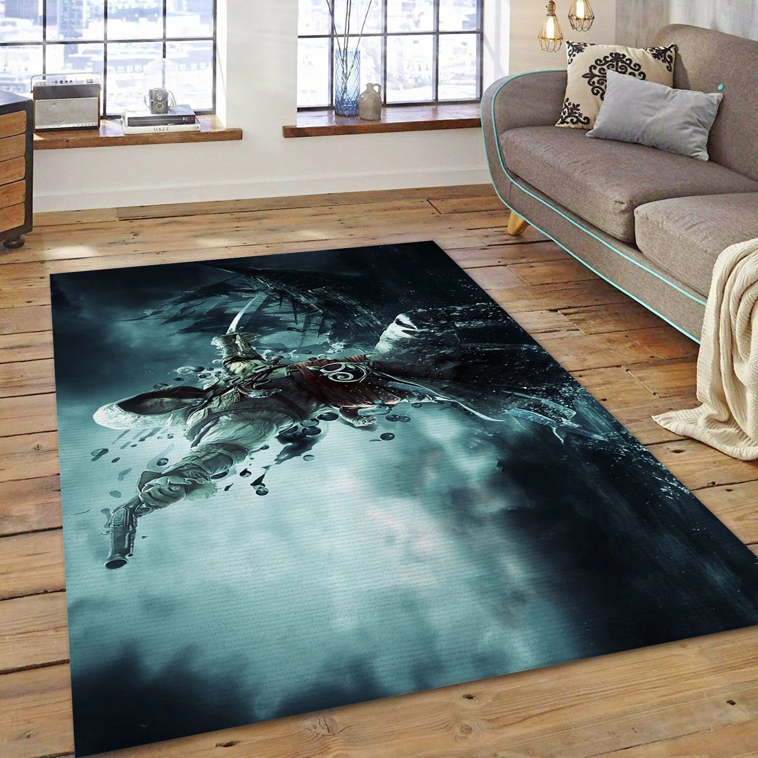 Assassins Creed Iv Black Flag Game Area Rug Carpet, Living Room Rug - Home Decor Floor Decor - Indoor Outdoor Rugs