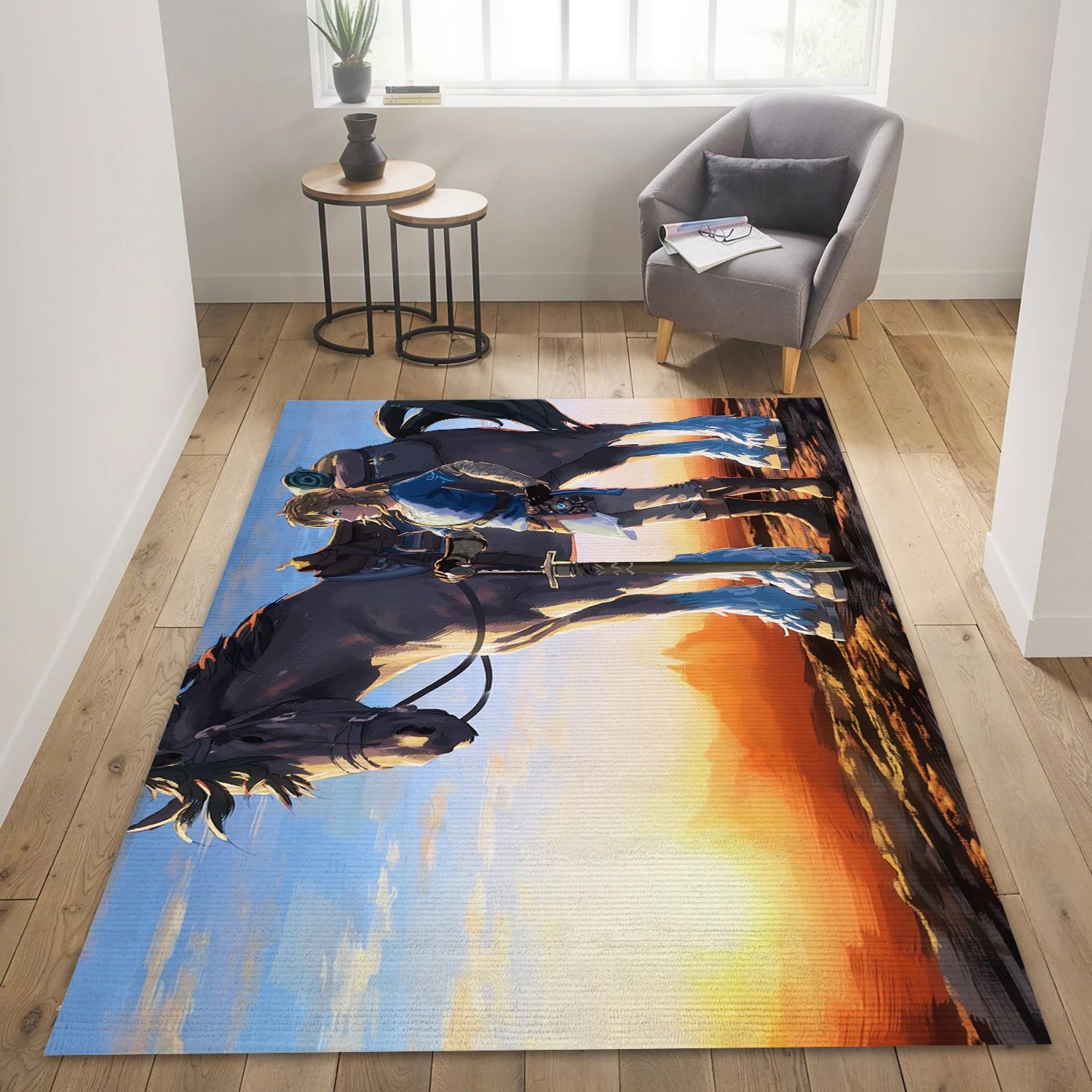 The Legend Of Zelda Breath Of The Wild Video Game Reangle Rug, Living Room Rug - Family Gift US Decor - Indoor Outdoor Rugs