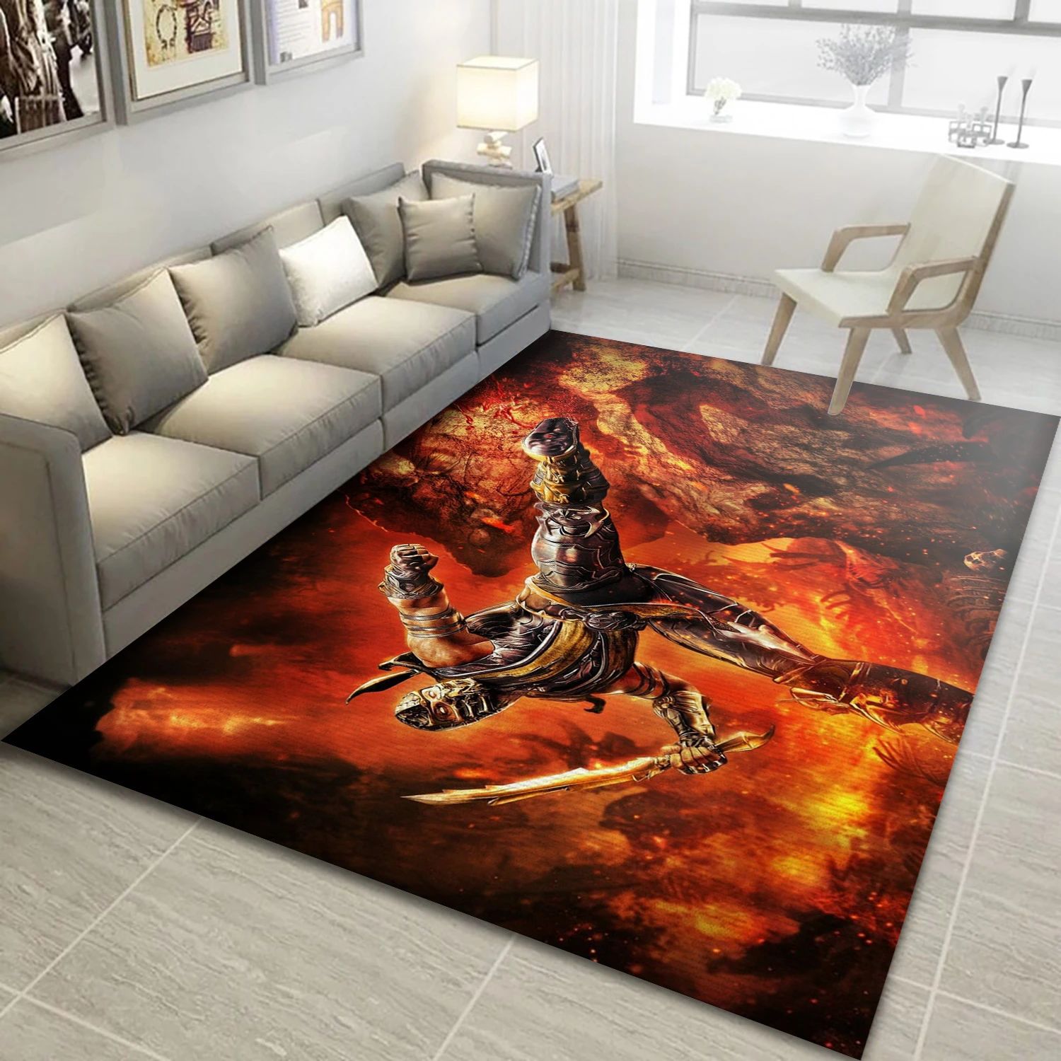 Scorpion Mortal Kombat Gaming Area Rug, Living Room Rug - Family Gift US Decor - Indoor Outdoor Rugs