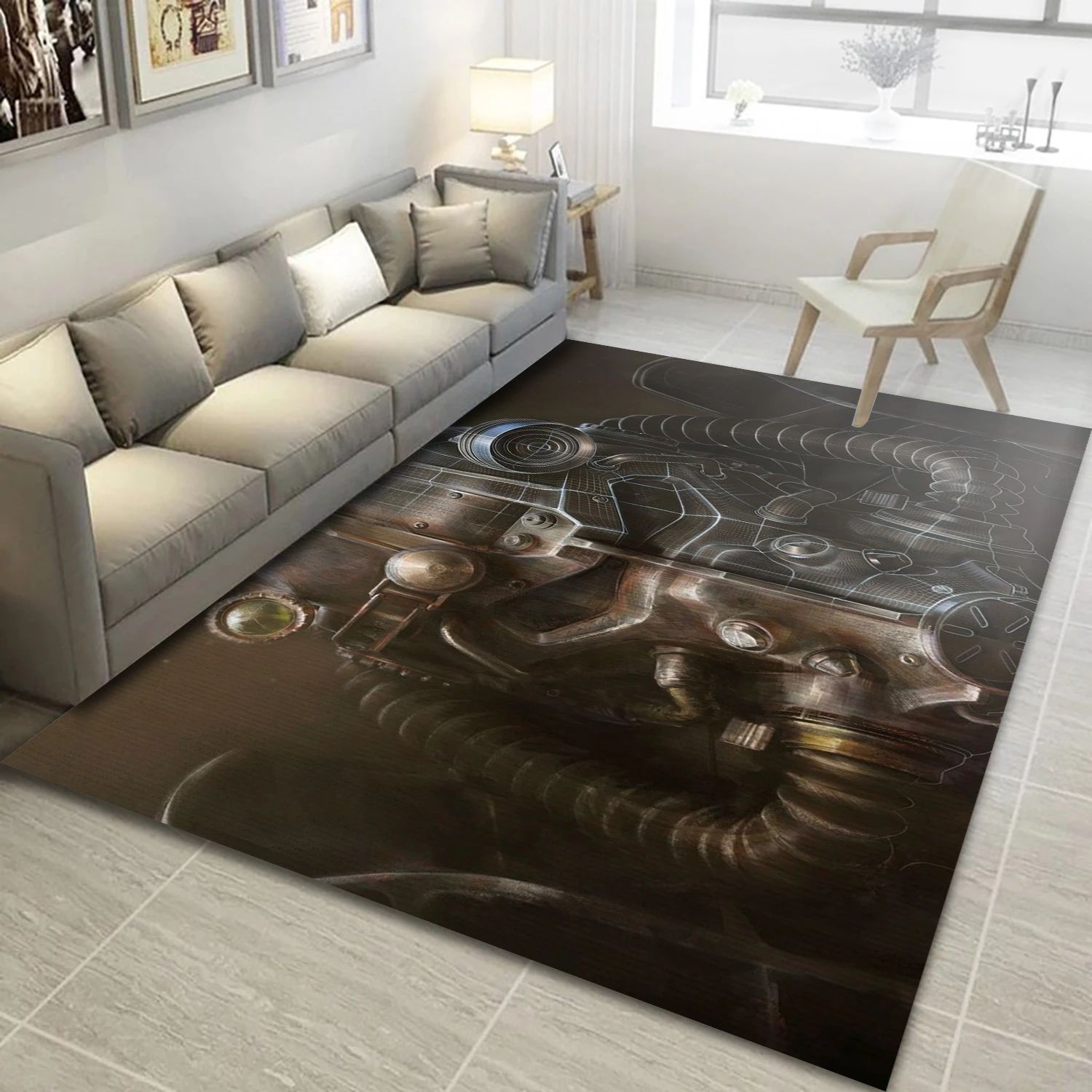 Power Armor Breakdown Game Area Rug Carpet, Living Room Rug - Christmas Gift Decor - Indoor Outdoor Rugs