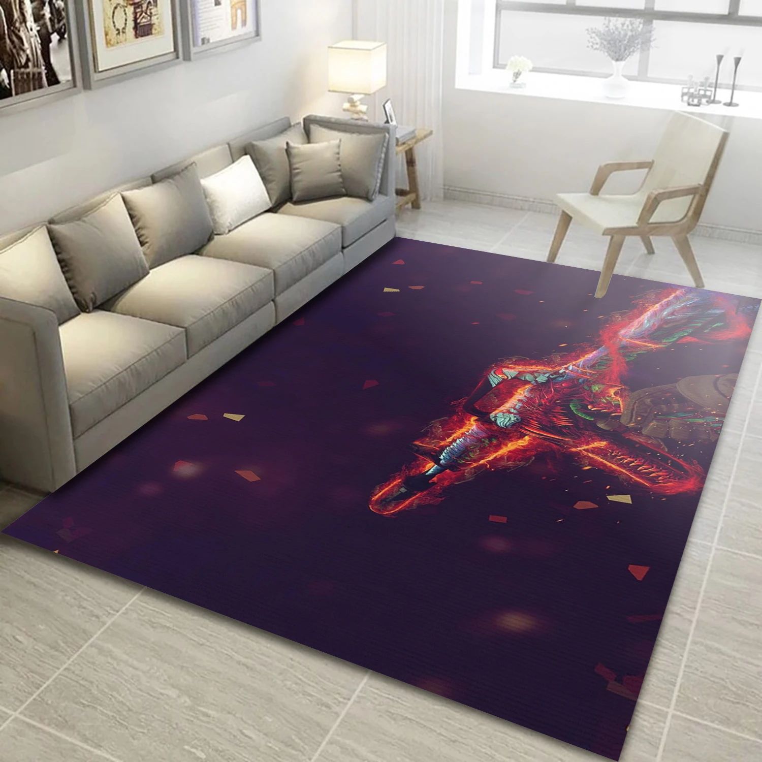 M4a1 Hyper Beast Video Game Reangle Rug, Area Rug - Christmas Gift Decor - Indoor Outdoor Rugs