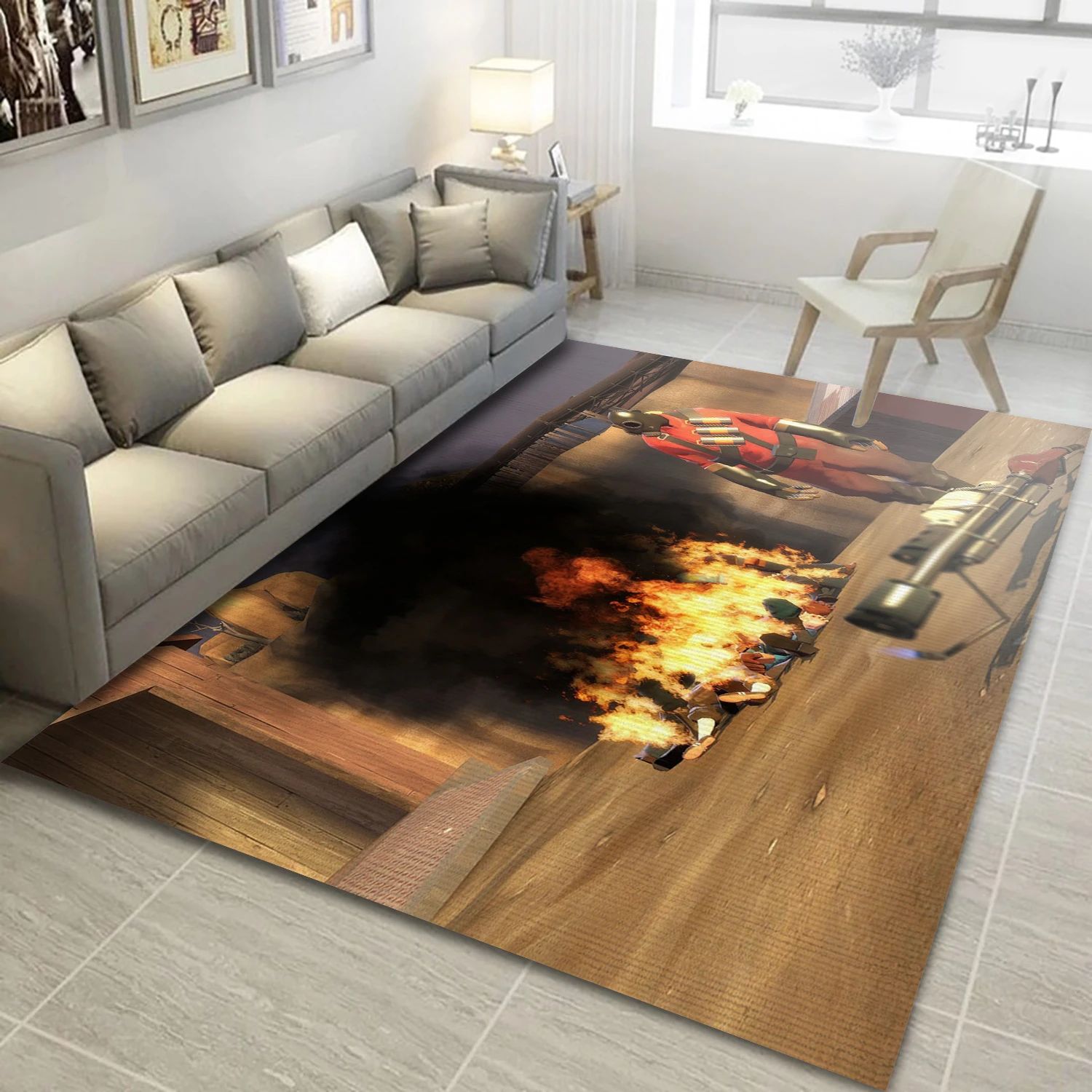 Team Fortress 610 Video Game Area Rug Area, Area Rug - Family Gift US Decor - Indoor Outdoor Rugs