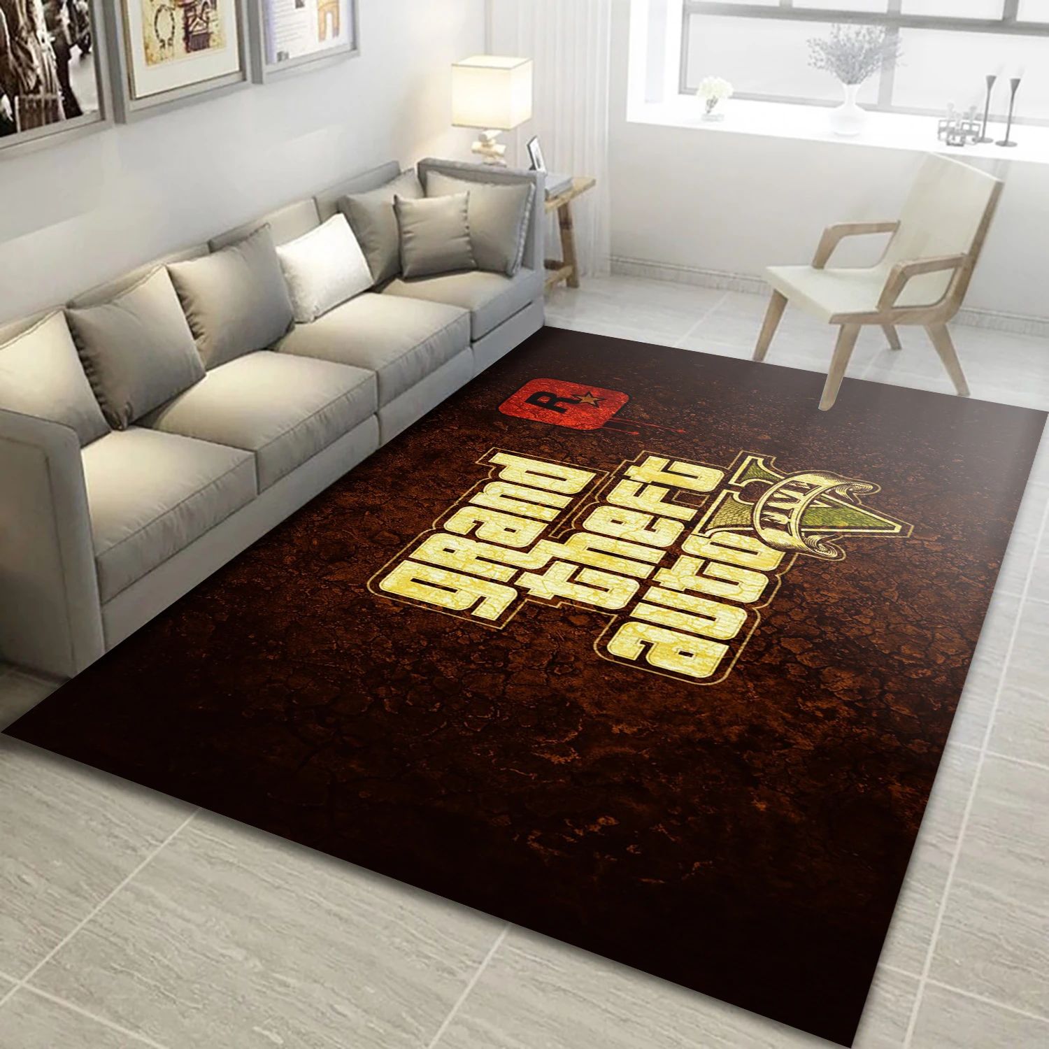 Grand Theft Auto V Video Game Reangle Rug, Area Rug - Family Gift US Decor - Indoor Outdoor Rugs