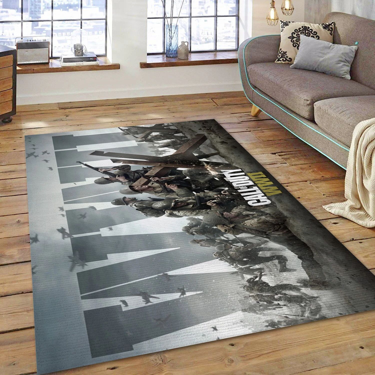 Call Of Duty Wwii Gaming Area Rug, Living Room Rug - Home Decor Floor Decor - Indoor Outdoor Rugs