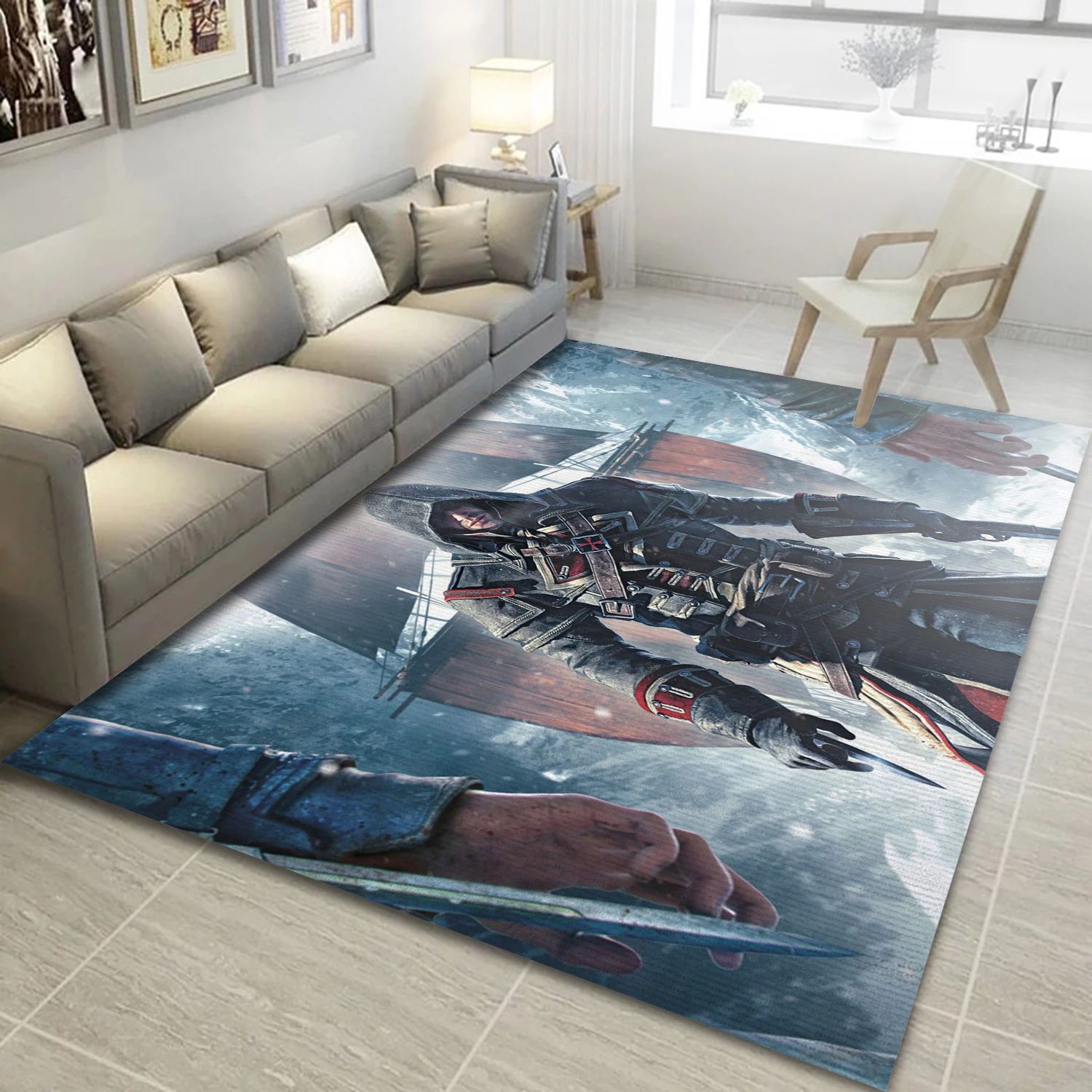 Assassins Creed Rogue Game Area Rug Carpet, Bedroom Rug - Family Gift US Decor - Indoor Outdoor Rugs