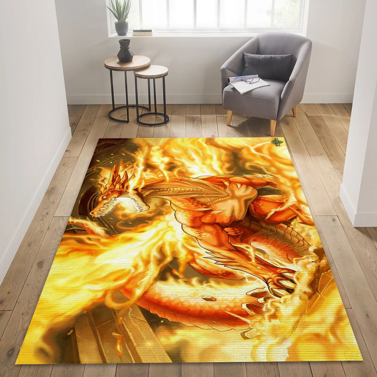 Fire Dragon Gaming Area Rug, Area Rug - Family Gift US Decor - Indoor Outdoor Rugs