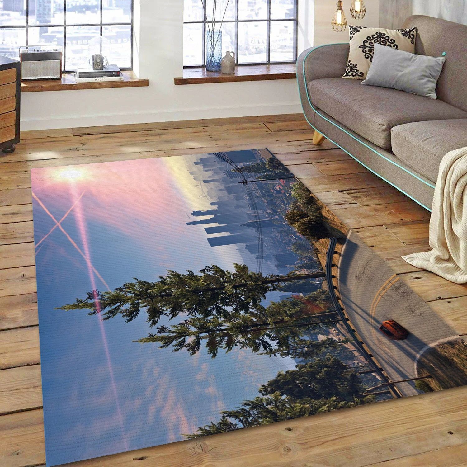 Grand Theft Auto V Video Game Reangle Rug, Living Room Rug - US Decor - Indoor Outdoor Rugs