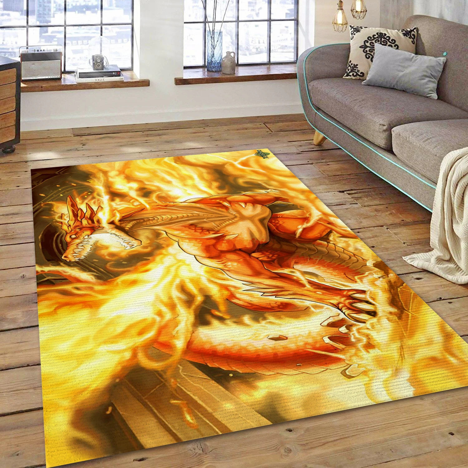 Fire Dragon Gaming Area Rug, Area Rug - Family Gift US Decor - Indoor Outdoor Rugs