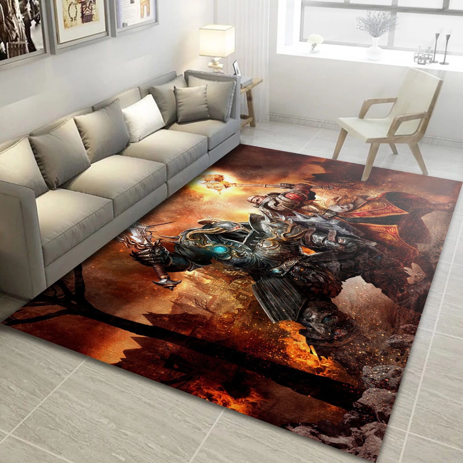 Sigmar Gaming Area Rug, Bedroom Rug - Christmas Gift Decor - Indoor Outdoor Rugs