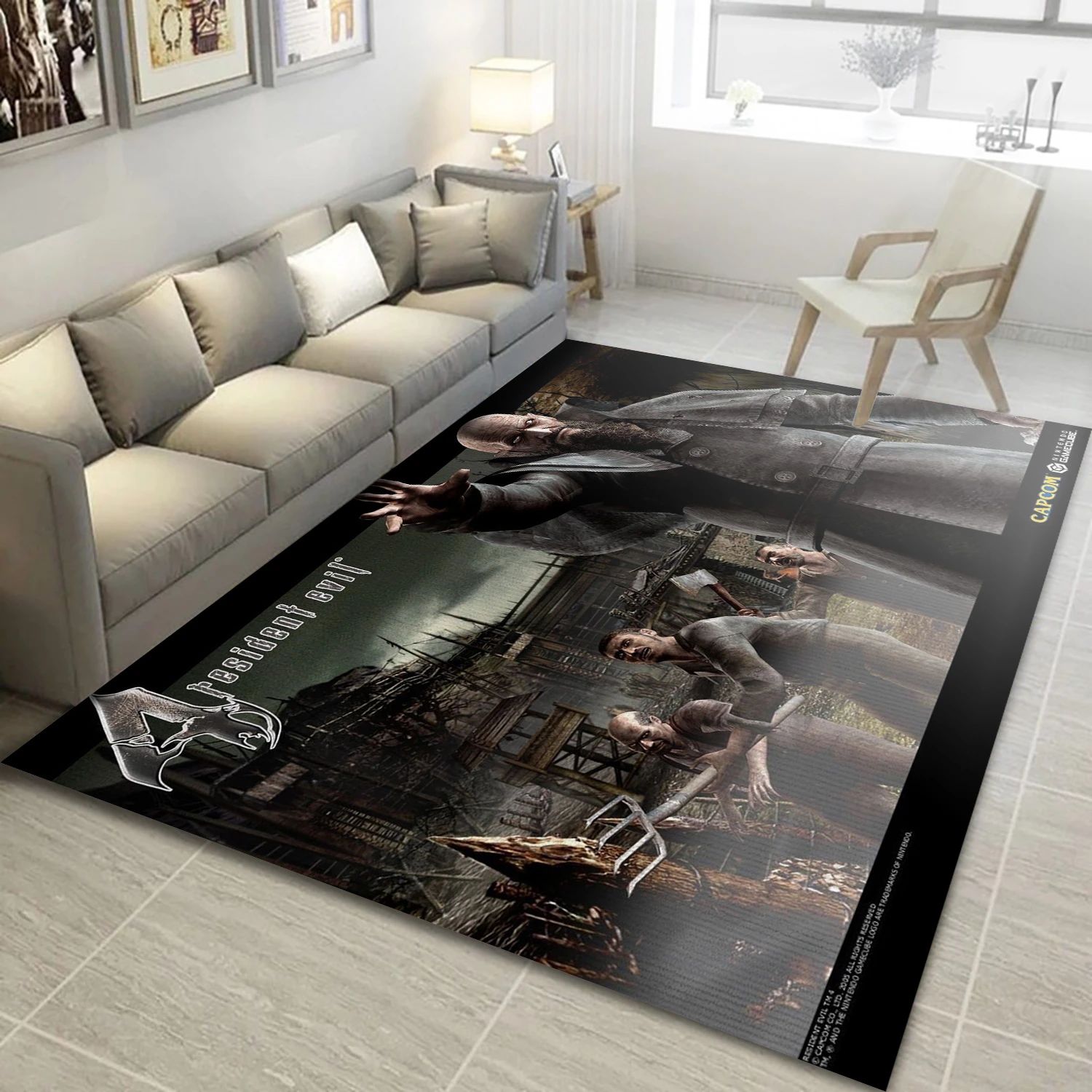 Resident Evil 4 Video Game Reangle Rug, Area Rug - Christmas Gift Decor - Indoor Outdoor Rugs