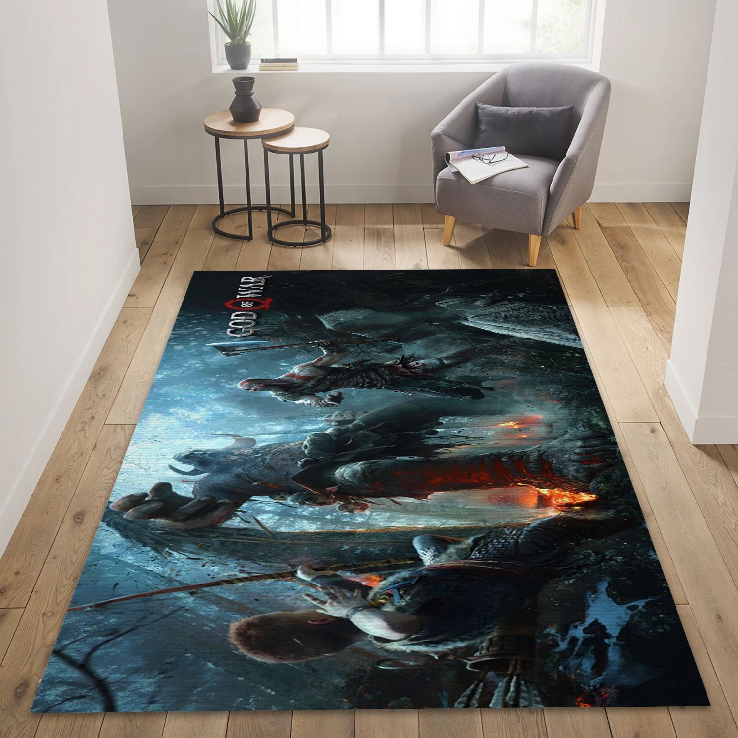 Kratos God Of War Game Area Rug Carpet, Area Rug - Christmas Gift Decor - Indoor Outdoor Rugs