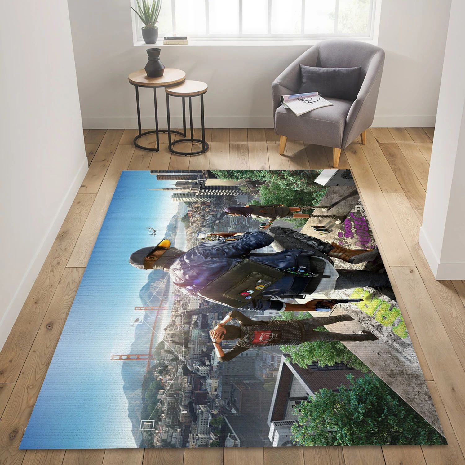 Watch Dogs 2 Video Game Area Rug For Christmas, Area Rug - US Decor - Indoor Outdoor Rugs