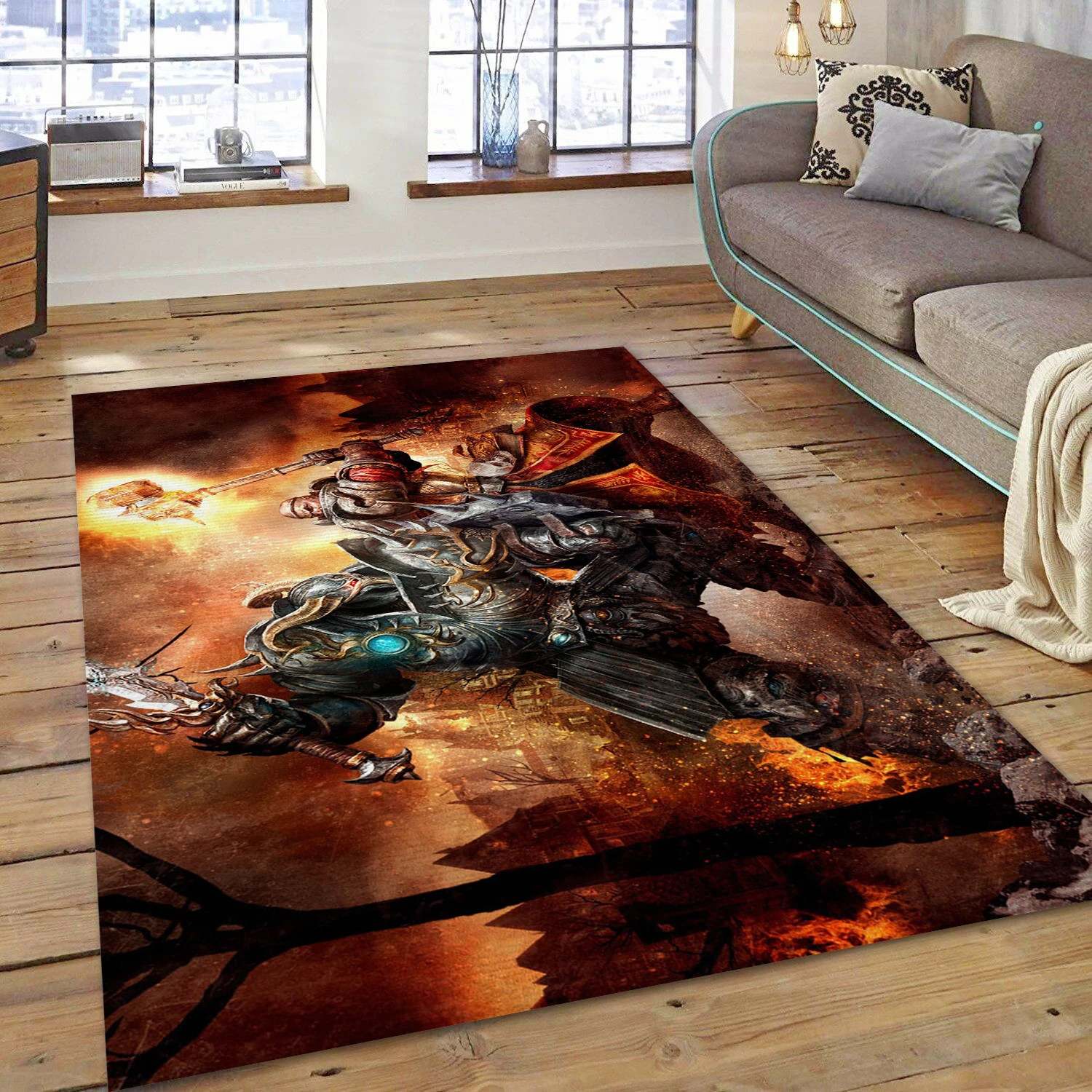 Sigmar Gaming Area Rug, Bedroom Rug - Christmas Gift Decor - Indoor Outdoor Rugs