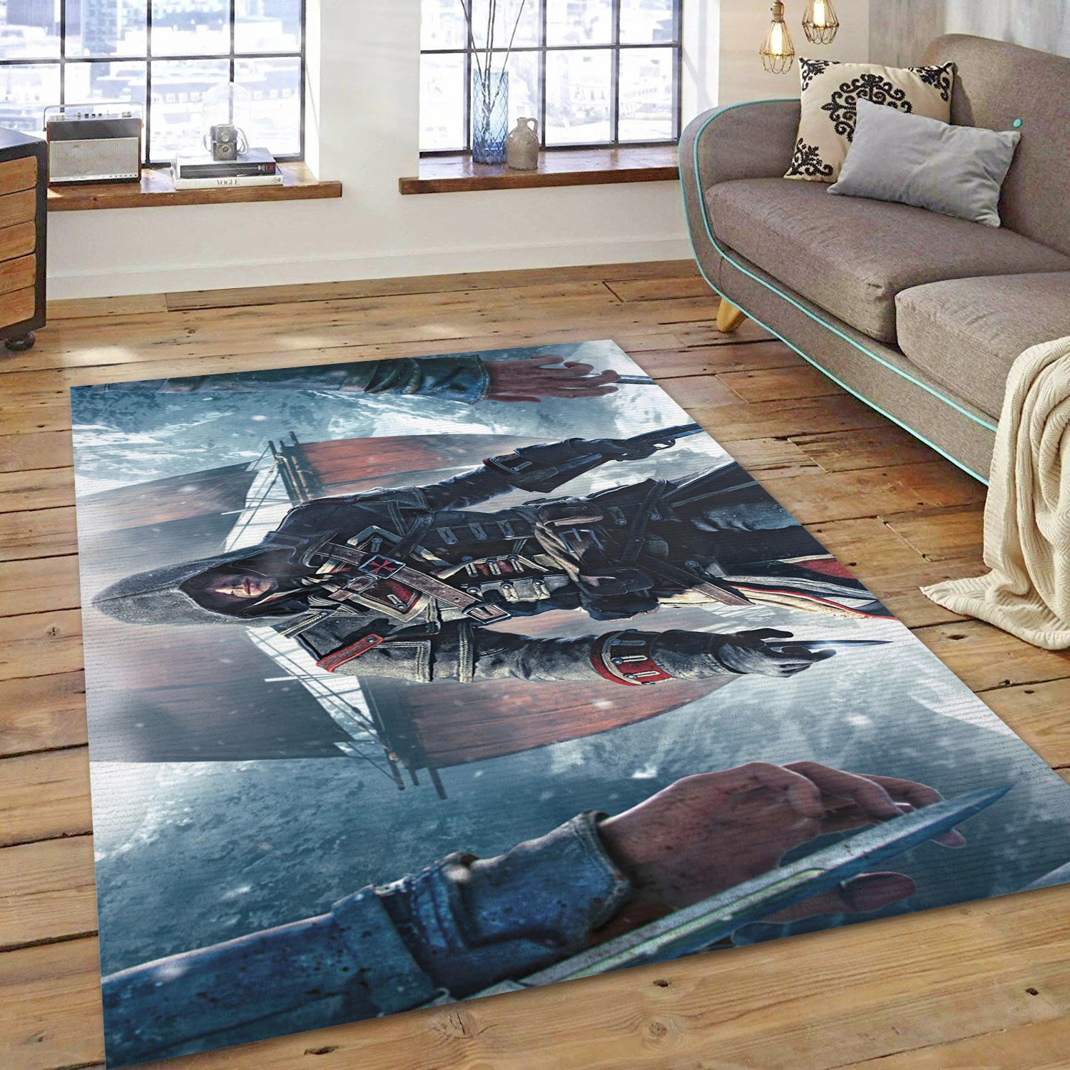 Assassins Creed Rogue Game Area Rug Carpet, Bedroom Rug - Family Gift US Decor - Indoor Outdoor Rugs