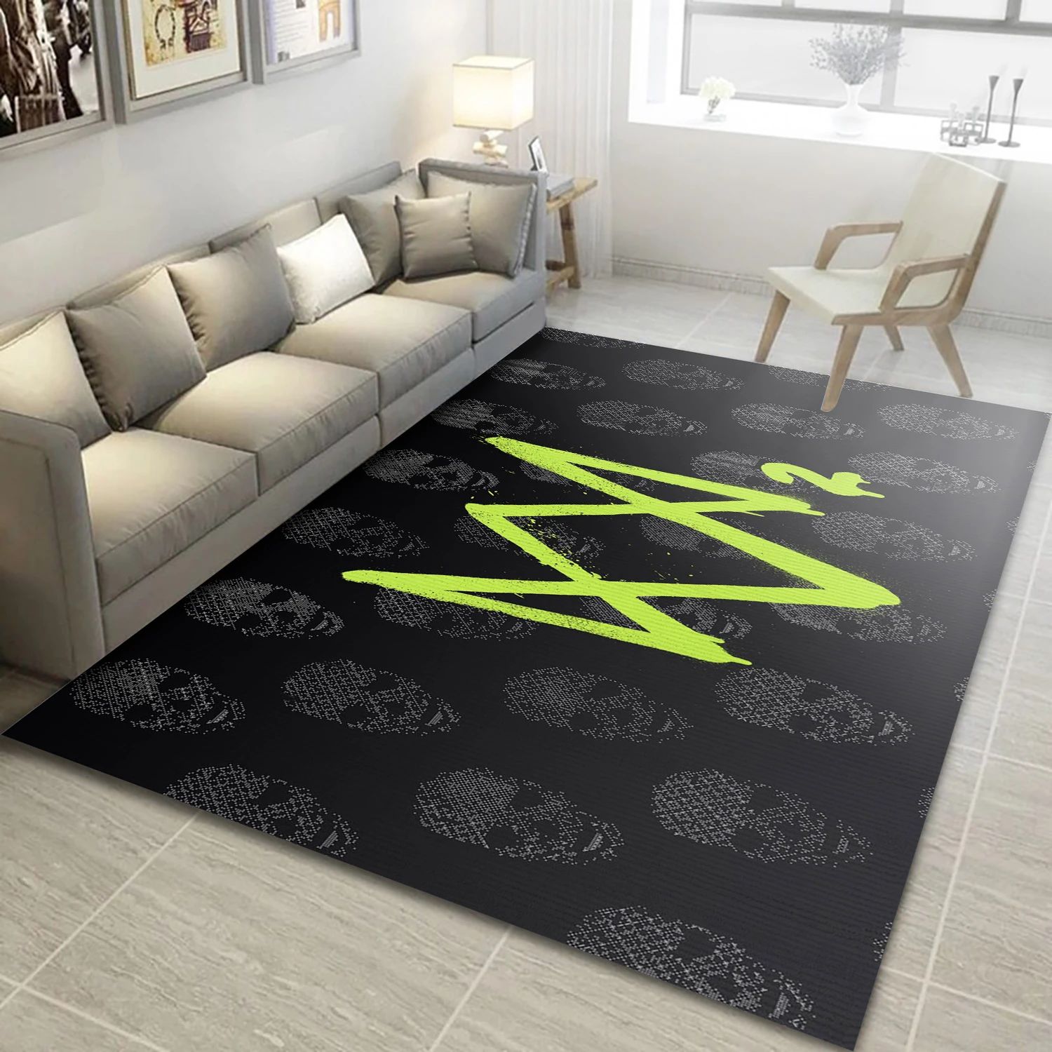 Watch Dogs 910 Gaming Area Rug, Bedroom Rug - Family Gift US Decor - Indoor Outdoor Rugs