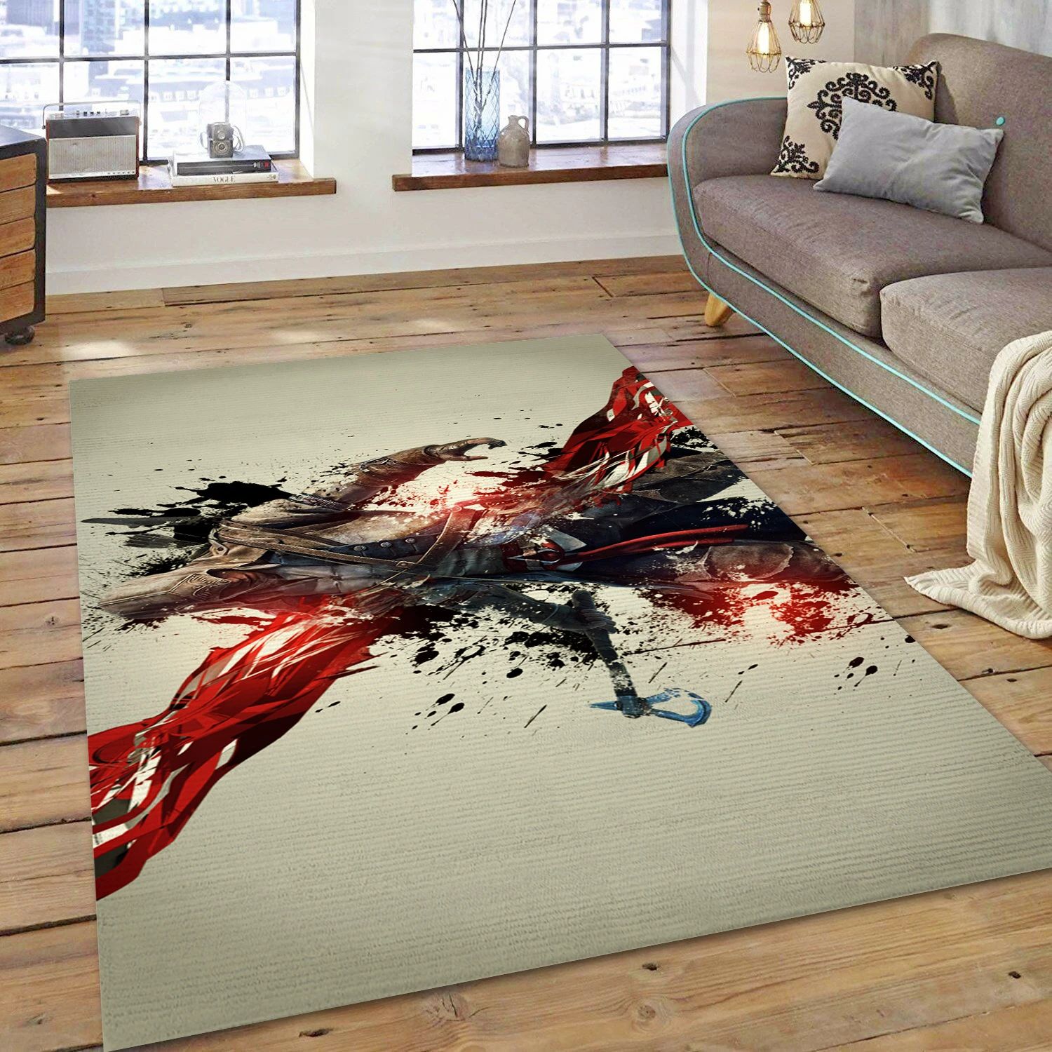 Assassins Creed Iii Gaming Area Rug, Living Room Rug - Christmas Gift Decor - Indoor Outdoor Rugs