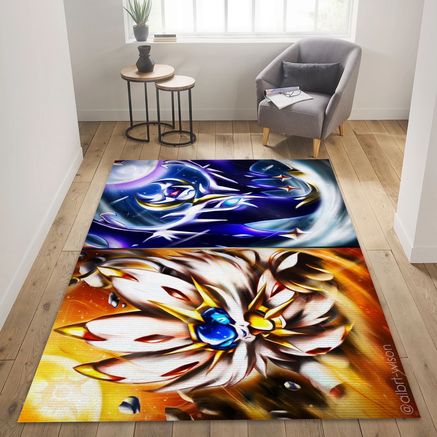 Solgaleo And Lunala Video Game Reangle Rug, Area Rug - Home Decor Floor Decor - Indoor Outdoor Rugs